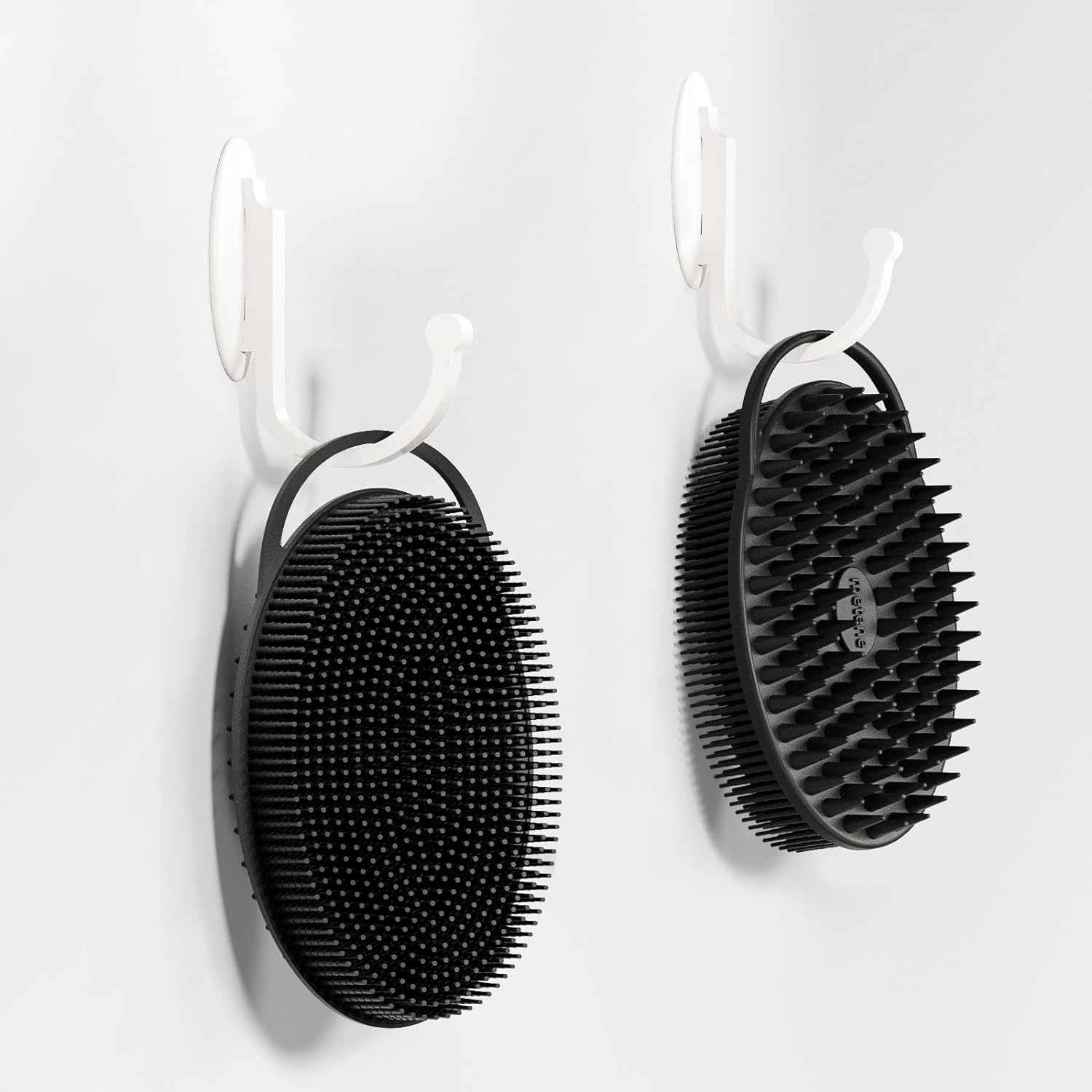 Metene Silicone Body Scrubber, Exfoliating Body Scrubber for Use in Shower,Lathers Well, Long Lasting, Soft Body Scrubber for Shower and Bath Skincare Routine(Black with Loop)