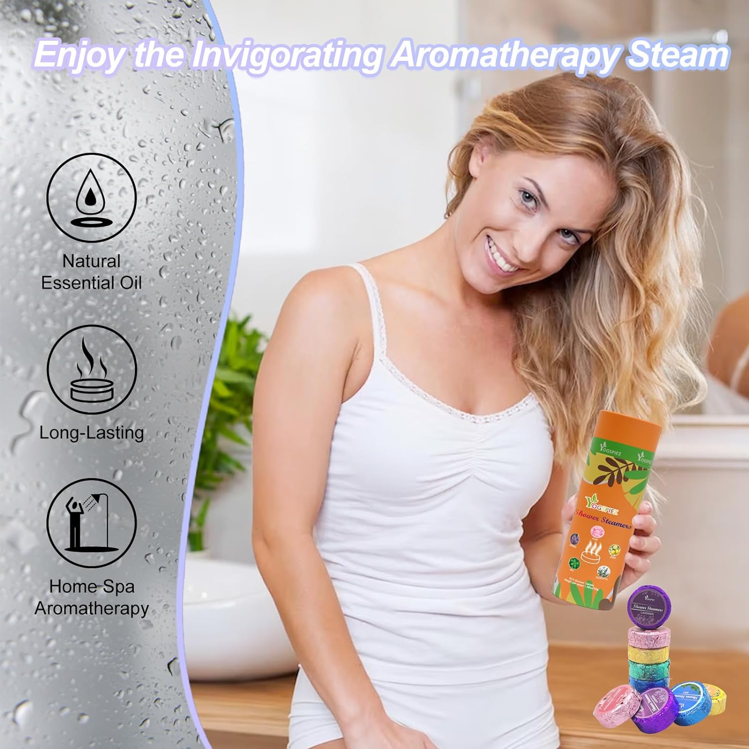 Shower Steamers Aromatherapy,18-Pack with Eucalyptus,Lavender,Shower Bombs for Men and Women - Perfect for Mothers Day Gifts, Presents for Girlfriend, Mom Birthday Gifts from Daughter Son