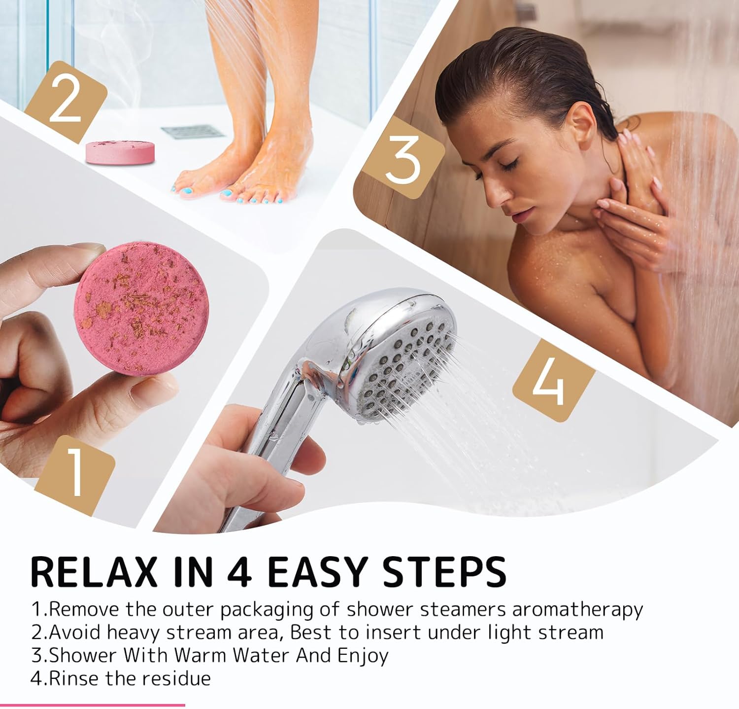 SWCANDY Shower Steamers Aromatherapy, 18 PCS Eucalyptus for Shower Christmas Stocking Stuffers for Women, Self Care & Spa Gifts with Lavender Natural Essential Oils