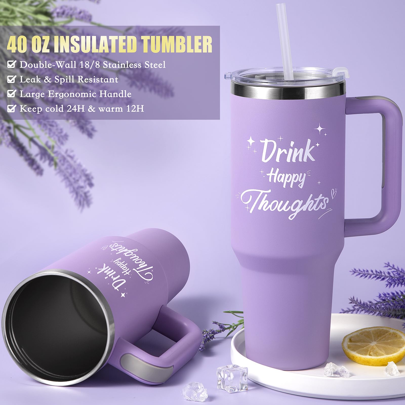 SEDUMBLISS NR 8 - Birthday Gifts for Women Self Care Gifts Get Well Soon Gifts, Happy Birthday Spa Gift Baskets w/Flannel Blanket 40 OZ Tumbler Care Package for Mom Wife Sister Best Friend Her Daughter.