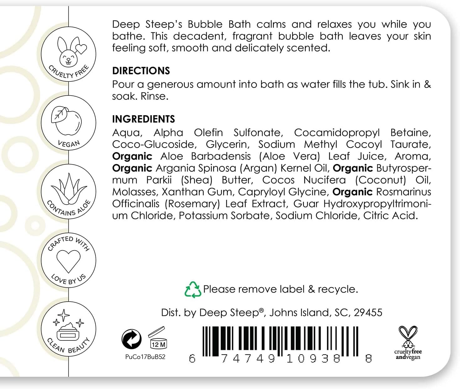 Deep Steep Bubble Bath, 17 Ounce (Pack of 2) (Vanilla Coconut)