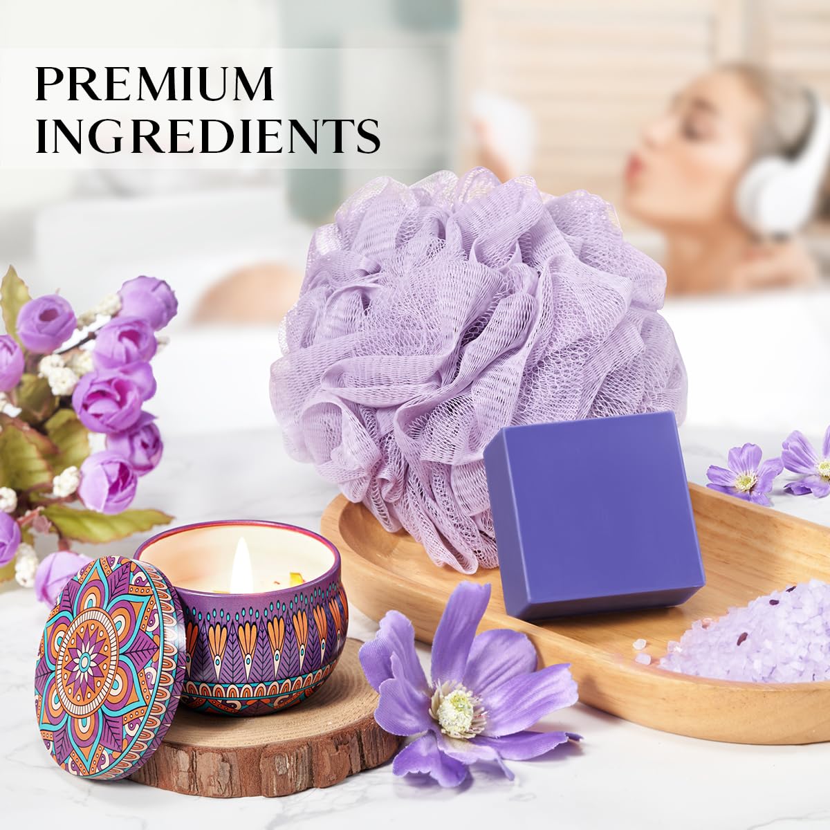 Effiland Aromatherapy Shower Steamers Shower Gifts,Soap Holder Set, 6-Pack Shower Bombs,Gift for Women,Relaxing Self Care