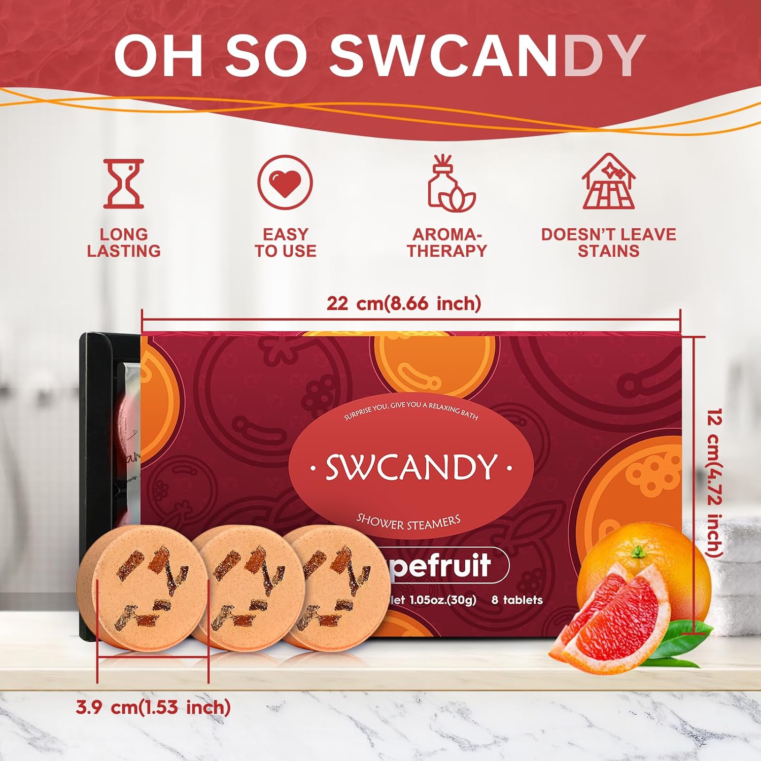 Aromatherapy Shower Steamers Valentines Day Gifts for her - Swcandy 8 Pcs Bath Bombs Valentine's Day Gifts for Women, Shower Bombs Self Care with Essential Oils, Relaxation Home SPA Lavender