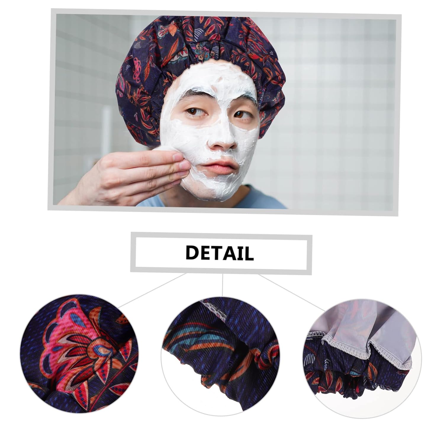 1pc men's shower cap spa head wrap bath shower caps bath cap satin headbands for women kids spa headband shower caps for women reusable turban tomorrow bow tie bath products man