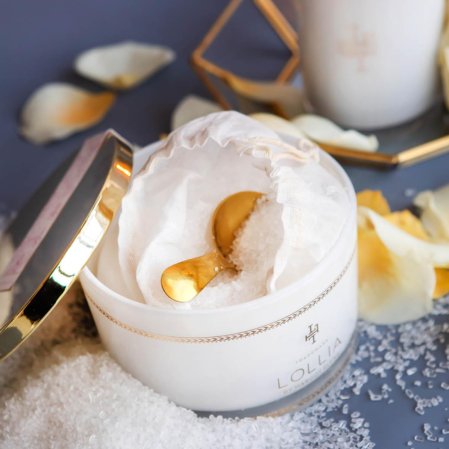 Lollia Fine Bathing Salts, 20 oz. – Bath Essential for Women, Bathtub Accessories, Relaxing Bath Salts for Women, Bath Products, Scented Luxury Bath Salts