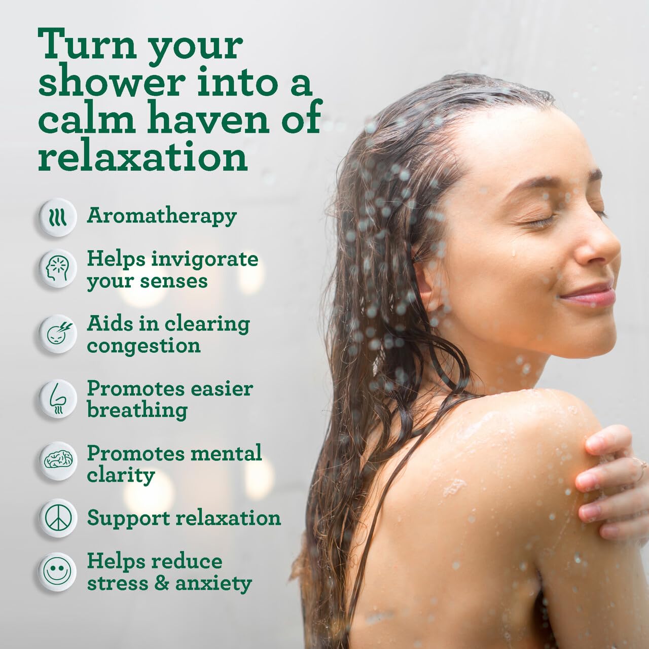 GuruNanda Breathe Shower Steamer Tablets (Pack of 10) - 100% Natural Eucalyptus Essential Oil helps with Congestion and Basil Supports Stress Relief & Mental Clarity - Perfect for Home Spa & Self Care