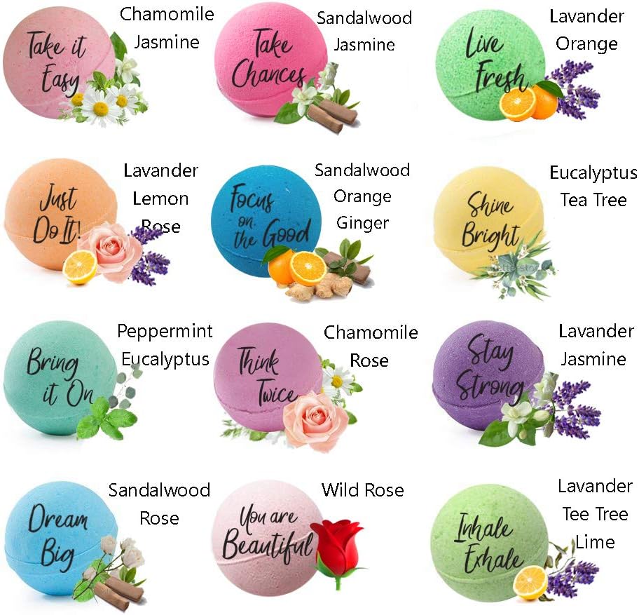 Shower Bombs Aromatherapy - Shower Steamers with Organic Oils for Vaporizing Steam Spa - Vapor Shower Tablets, Shower Melts - Self-Care Gifts for Women and Men, Valentine's Gift for Him/Her