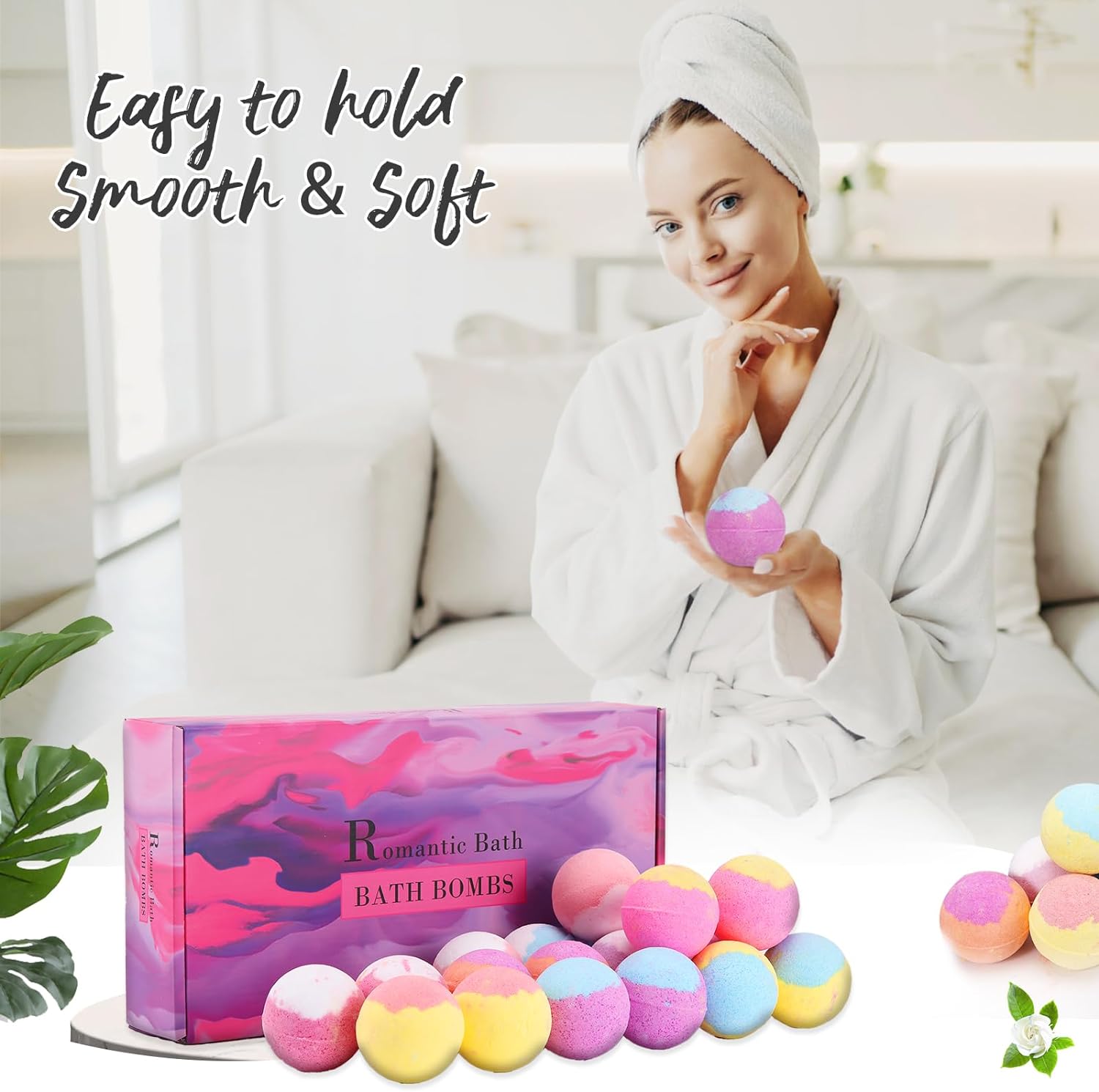 9-Pack Organic Bath Bombs: A Romantic Bath Time Gift with Natural Essential Oils for Women, Men, and Kids - Ideal for Stocking Stuffers and Christmas Gifts