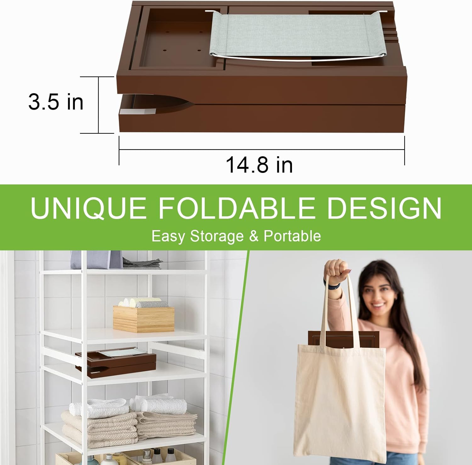 Artmalle Bathtub Caddy Tray for Tub,Foldable Bamboo Bath Table Tray with Book and Wine Glass Holder, Expandable Bathroom Accessories with Free Soap Dish Suitable for Luxury Spa or Reading