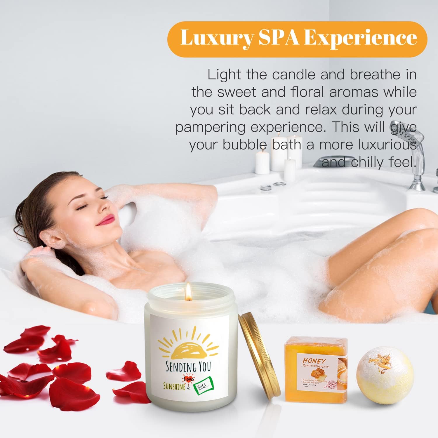 Birthday Gifts for Women, Sunflower Gifts Sending Sunshine Christmas Gifts, Get Well Soon Gifts Basket Care Package Unique Relaxation Gifts Box for Thinking of You Her Sister Best Friend