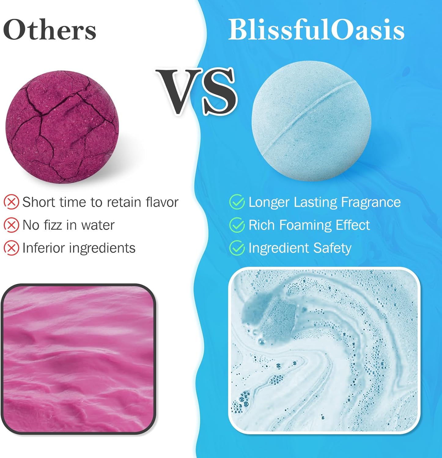 BlissfulOasis Bath Bombs Gift Set, 7 Packs Bubble Fizzies Relaxation Gifts with Shea Butter, Dry Skin Moisturize, Birthday, Valentine’s Gifts for Women, Mother, Wife, Girlfriend