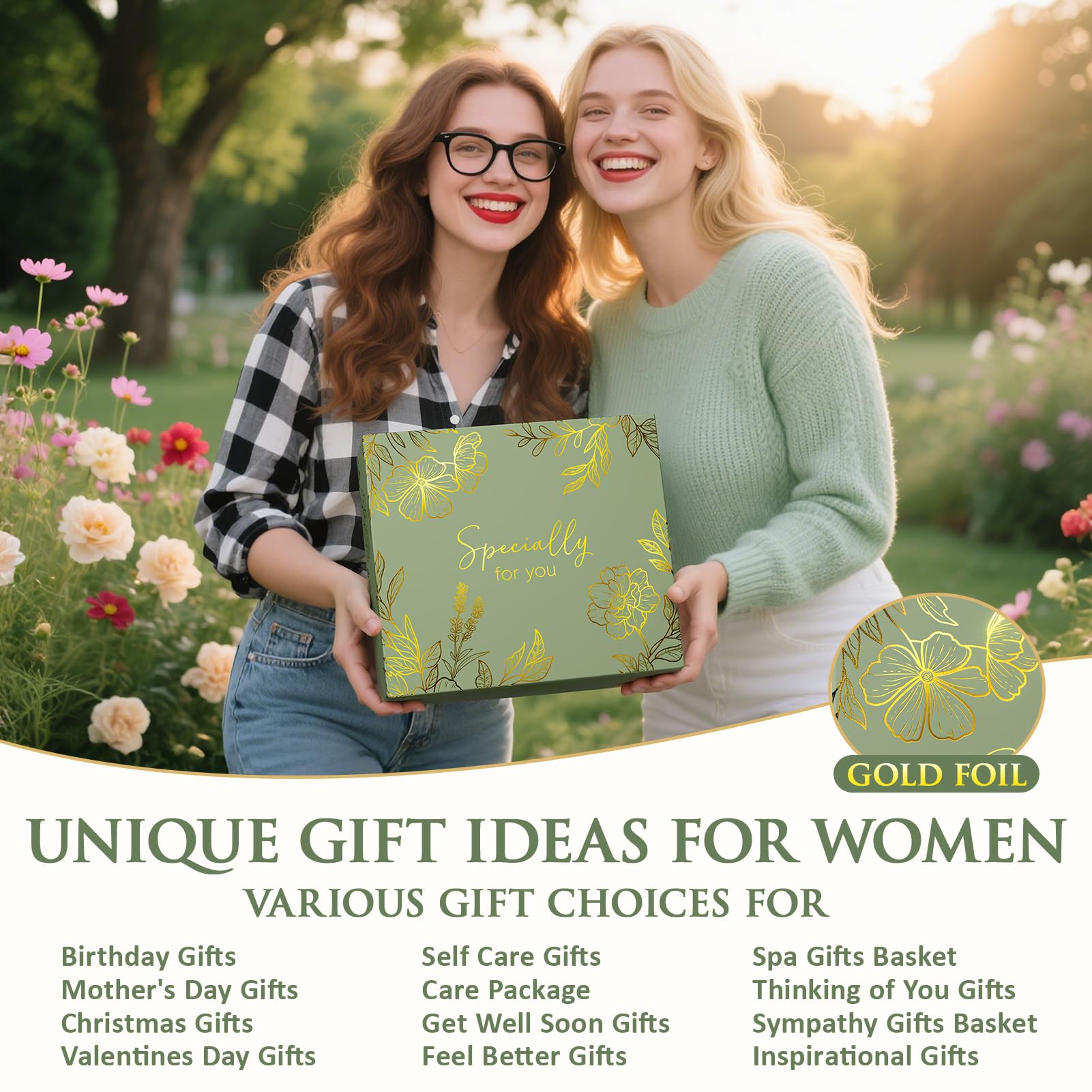 SEDUMBLISS NR 14 - Self Care Gifts for Women Get Well Soon Gift Baskets, Unique Christmas Birthday Gifts for Women Spa Care Package, Sympathy Inspirational Thinking of You Gift Set for Mom Sister Friend Wife Girlfriend