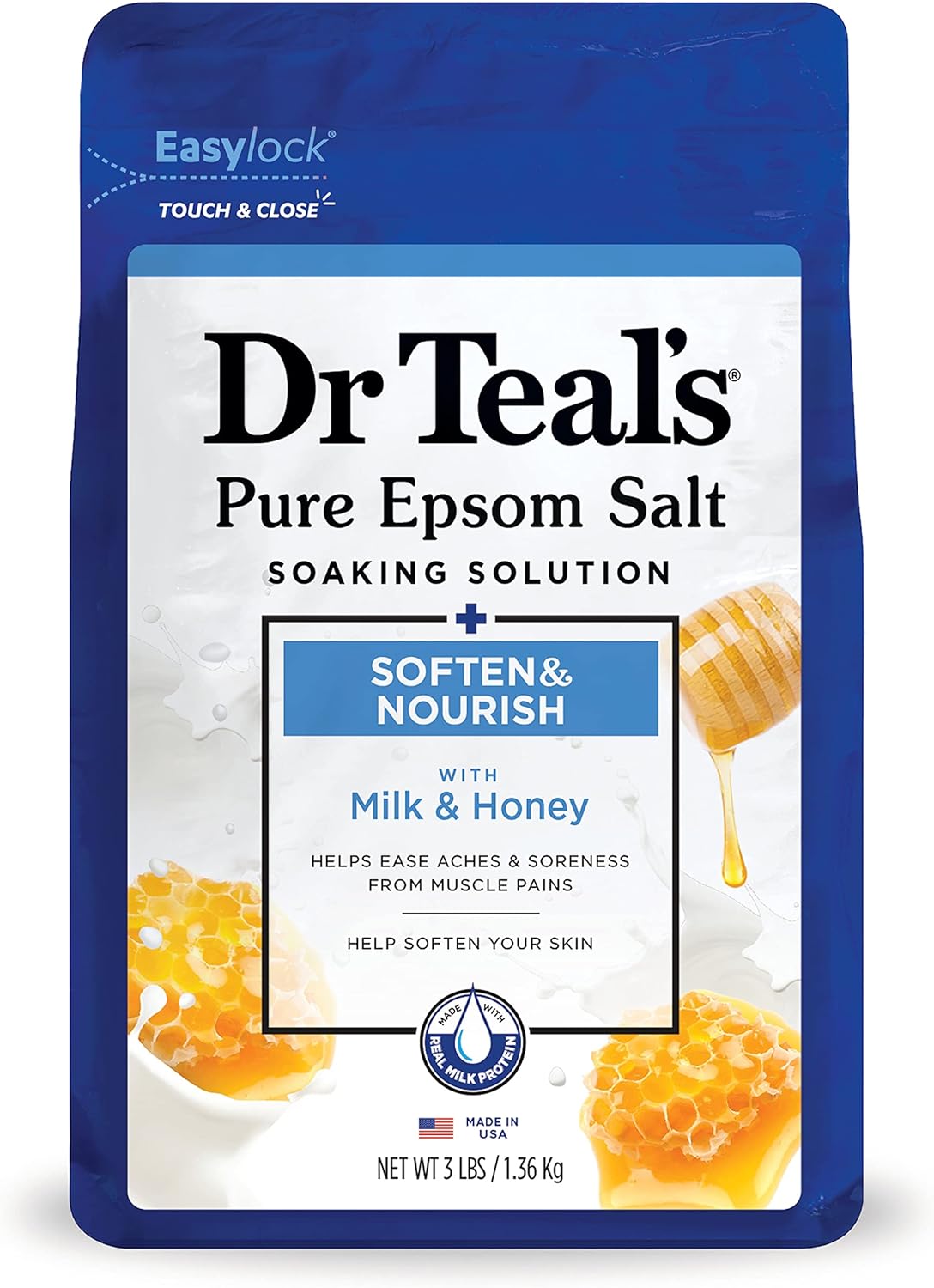Dr Teal's Epsom Salt Soaking Solution, Soothe & Sleep, Lavender, 3lbs (Packaging May Vary)