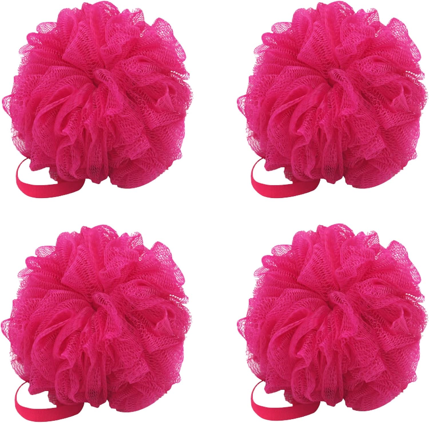 Aquasentials Mesh Pouf Bath Sponge (4 Pack) (Multi-Color)