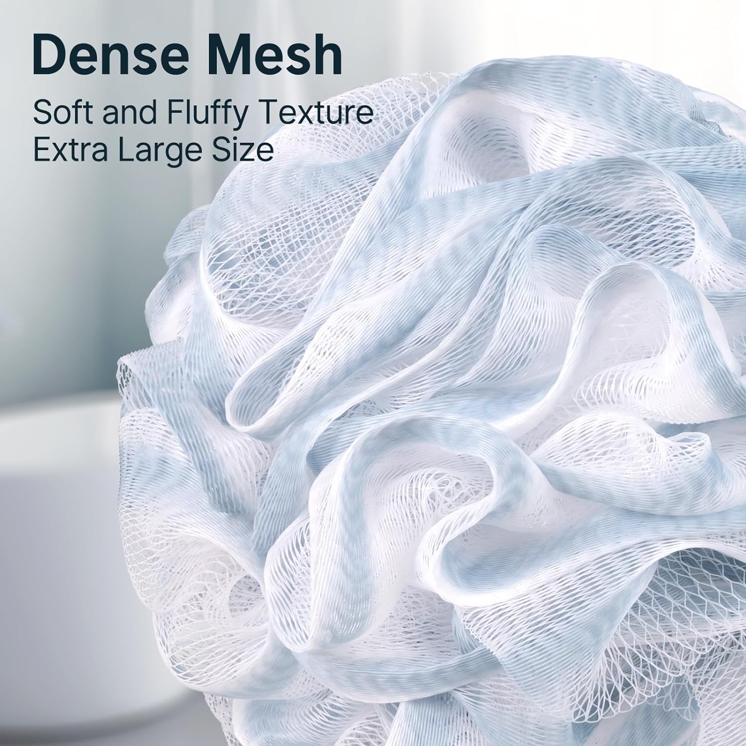 AmazerBath Loofah Sponge, Shower Loofah for Men and Women - Body Scrubber Loofa Set of 3 Classic Black & White Edge, Bath Sponge 60g/PCS