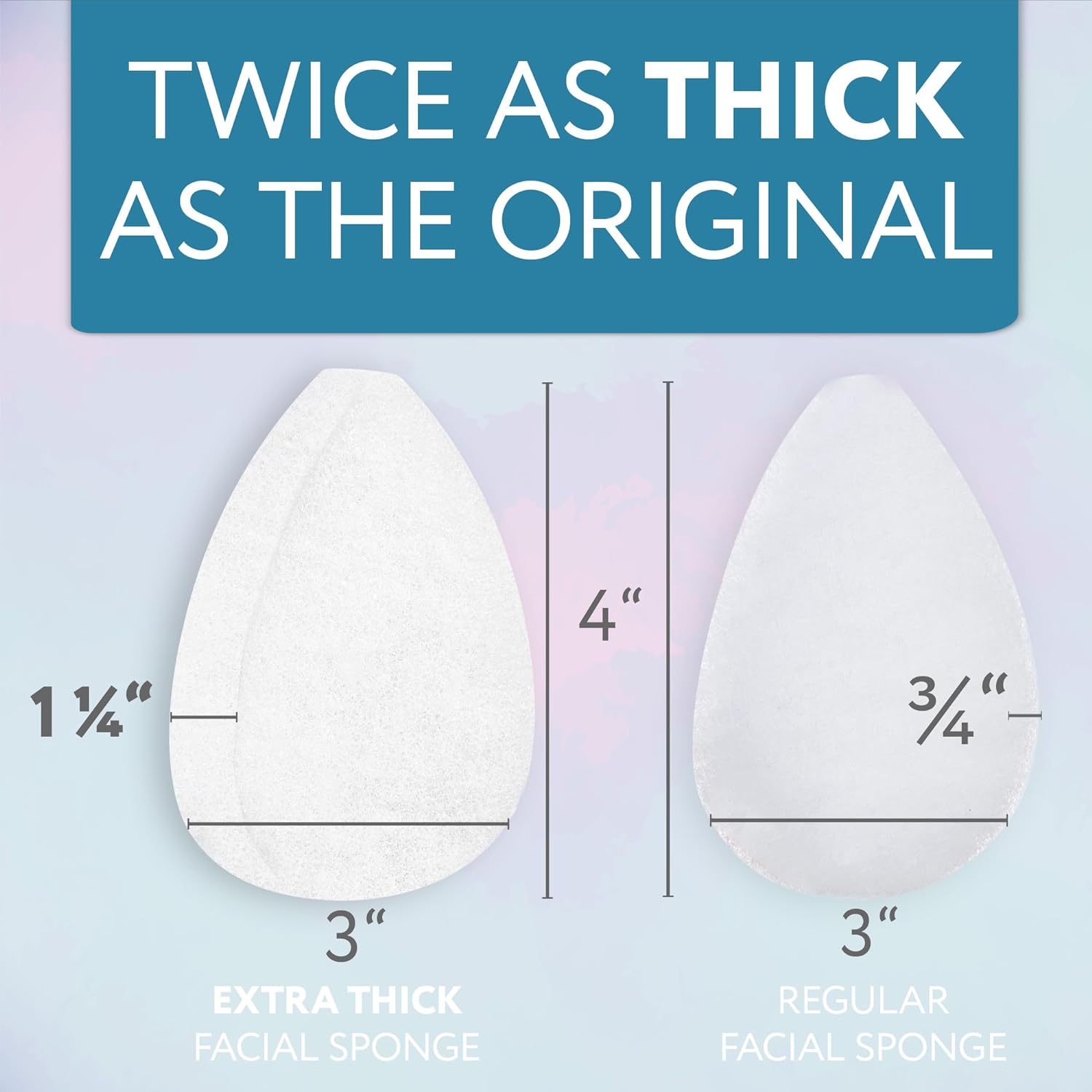 10 Pack Facial Sponge for Daily Cleansing and Gentle Exfoliating - Buff Exfoliating Facial Sponge Pads for Removing Dead Skin, Dirt, and Makeup - Christmas Gifts for Women - Made in The USA