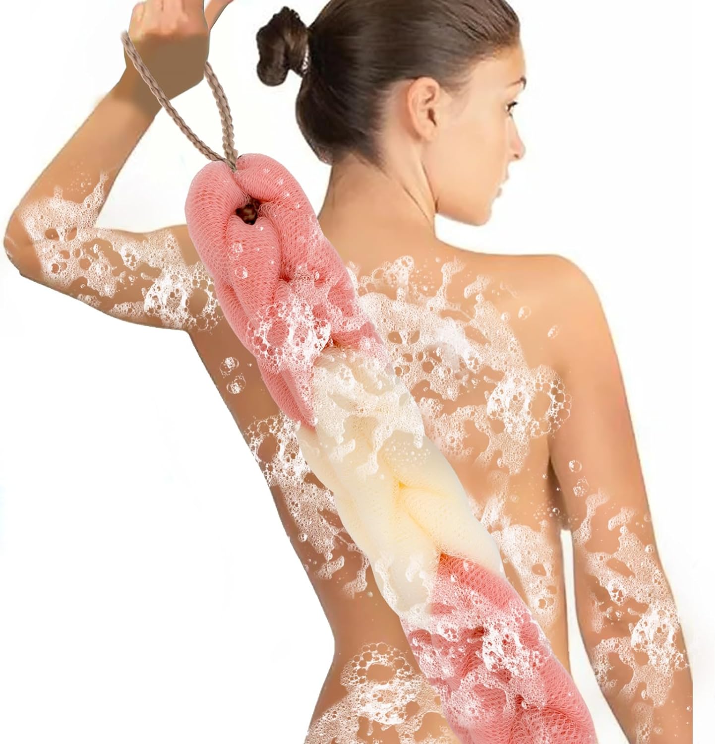 BCKENEY Bath Loofah Shower Sponge Soft Mesh Loofah Body Scrubber with Long Loofah Bath Sponge for Men Women Body Wash Exfoliator Shower Puffs