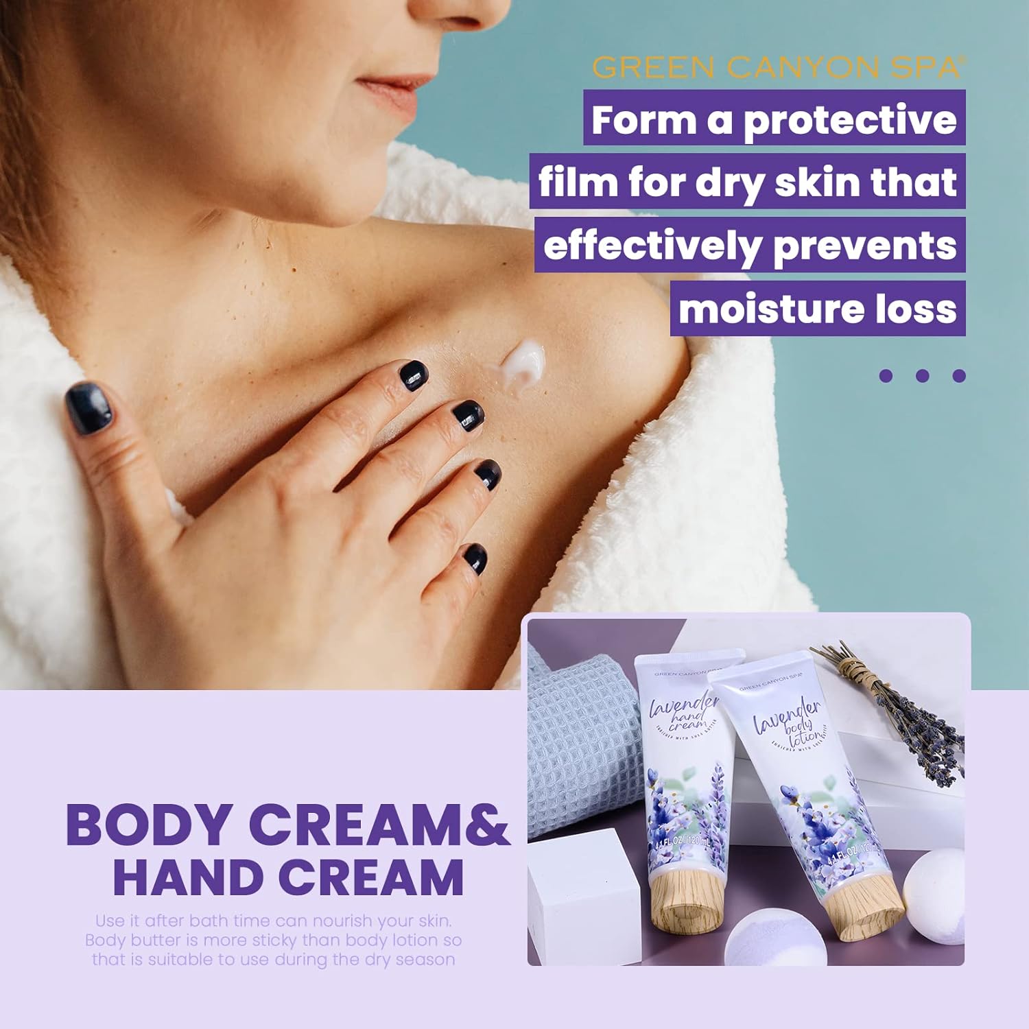 Spa Gift Baskets for Women 11pcs Lavender Bath Gift Set with Body Lotion, Essential Oil, Relaxing Spa Baskets for Women, Birthday Gifts, Christmas Gift