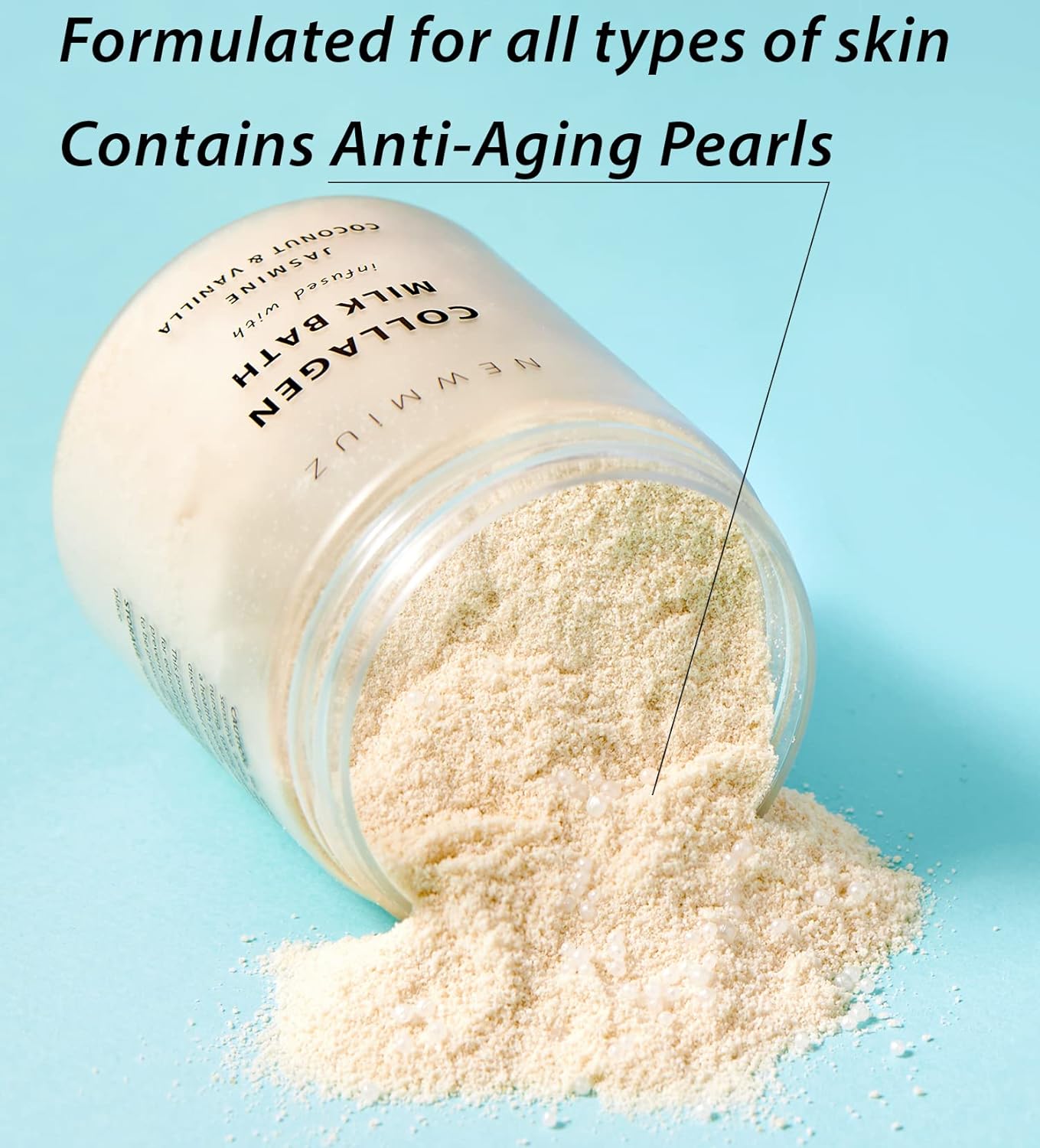 Creamy Coconut Collagen Milk Bath Soak Powder Moisturize & Soften Skin – Vanilla Jasmine Luxury Spa Bubble Bath Salt Mother's Birthday Christmas Relaxation Gifts for Women Perfect Stocking Stuffers