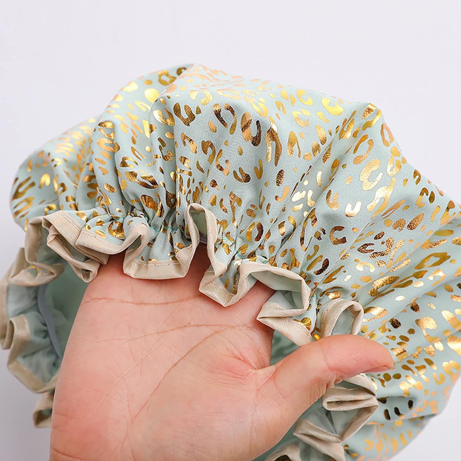 Qeuly 2 Pack Waterproof Shower Cap, Reusable Shower Cap for Women, Elastic Bathing Shower Hat Double Layers Bathing Hair Cap PEVA Lined Shower Hair Bath Cap (Pink)