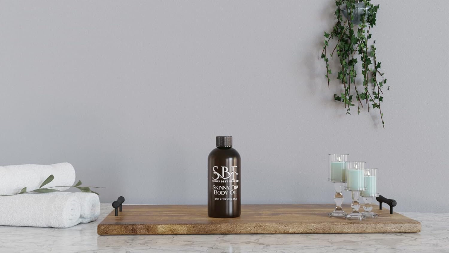 Skins Best Friend Skinny Dip Bath Oil Moisturizing Bath and Body Oil with Hemp and Essential Oils 4-8oz (8 oz)