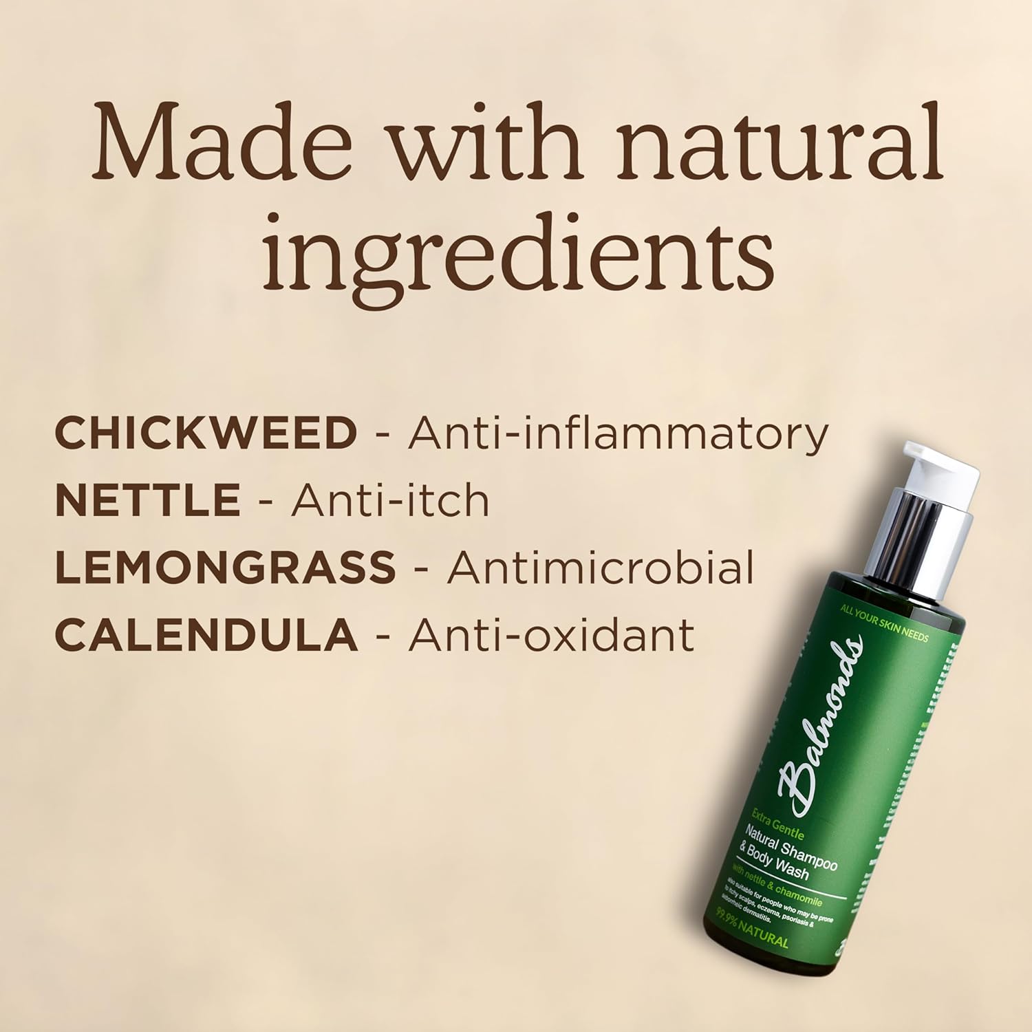 Balmonds - Bath & Body Oil - 6.8fl.oz. (200ml) - 100% Natural Skin Oil - With Chamomile & Lavender - Vegan - Free From Fragrance - All Skin Types