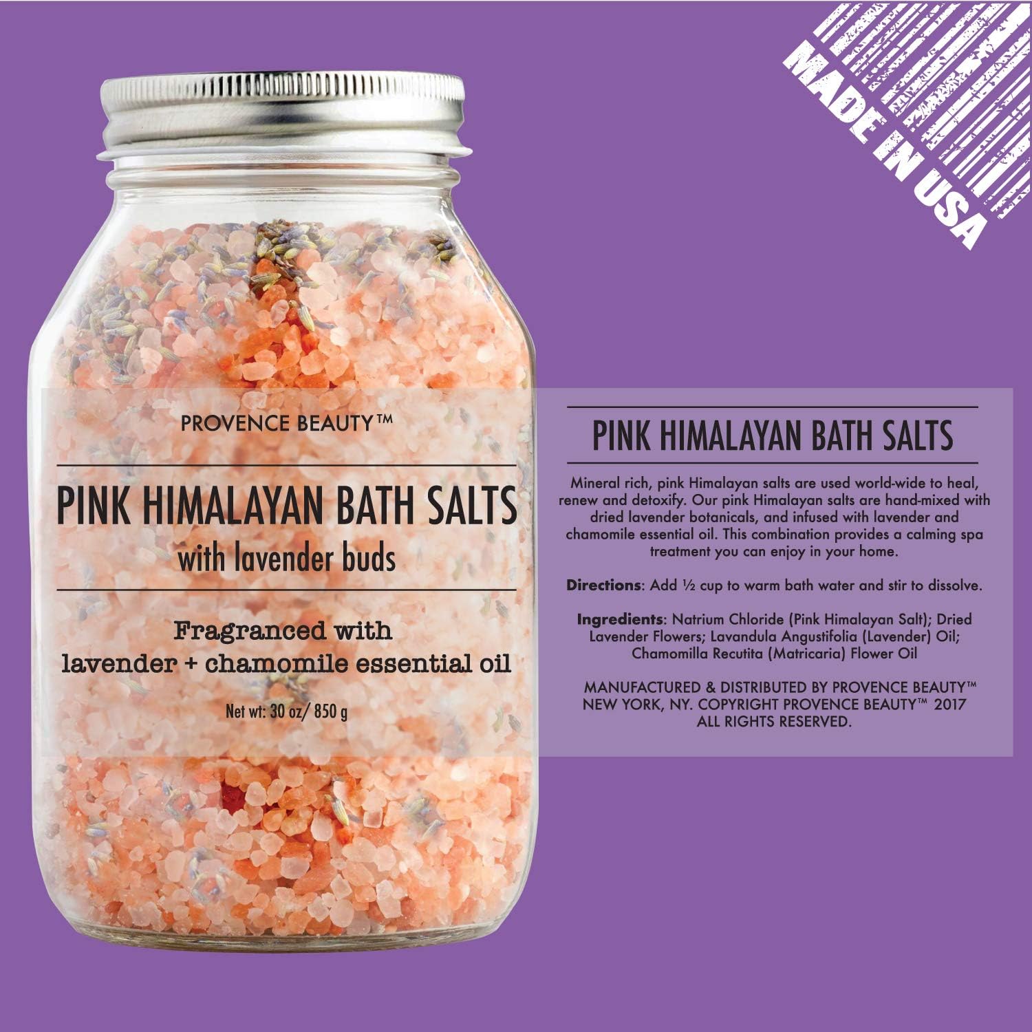 Pink Himalayan Bath Salt with Lavender - 100% Natural Aromatherapy and Relaxation - Lavender Grapefruit Essential Oil Bath Salts for Women Relaxing, Natural & Cleanse, Revitalize & Soothes Skin