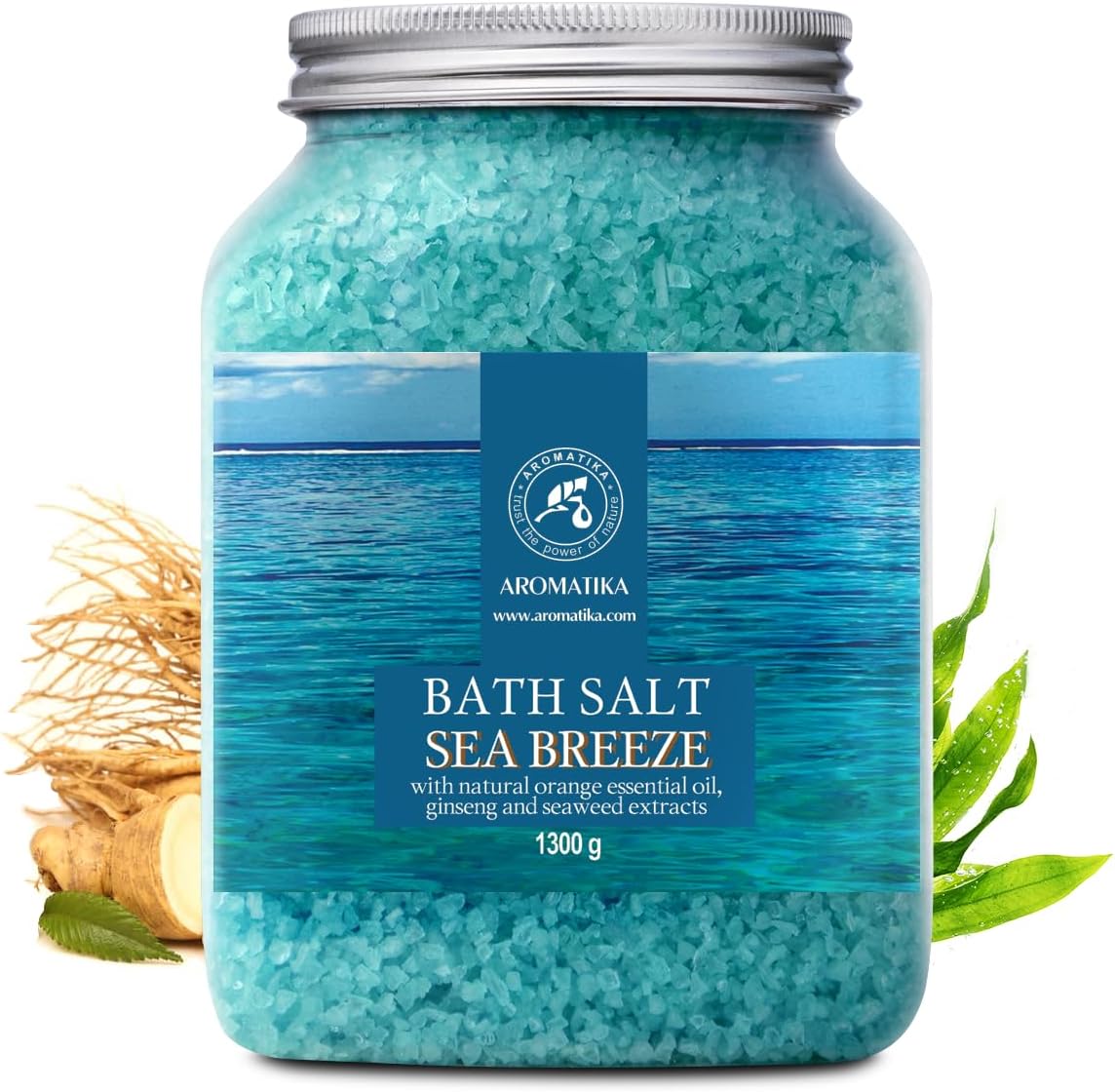 Sal marina de baño de 46 onzas, sal de brisa marina, sales marinas naturales de baño, lo mejor para un buen sueño, relajante, calmante, cuidado corporal, belleza, aromaterapia