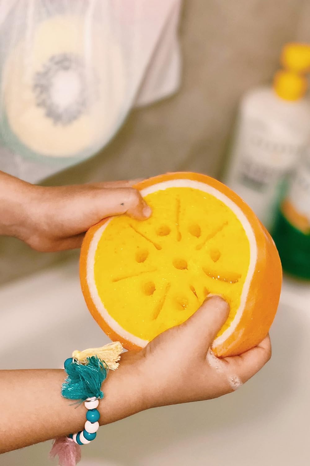 Bath Sponges for Kids - Set of 4 Extra Large Fun Kid Bath Toys Sponges, Bath Scrubbie, Bath Sponge Loofah, Kids Fun Shower Time Sponges for Children Boys and Girls, by purifyou