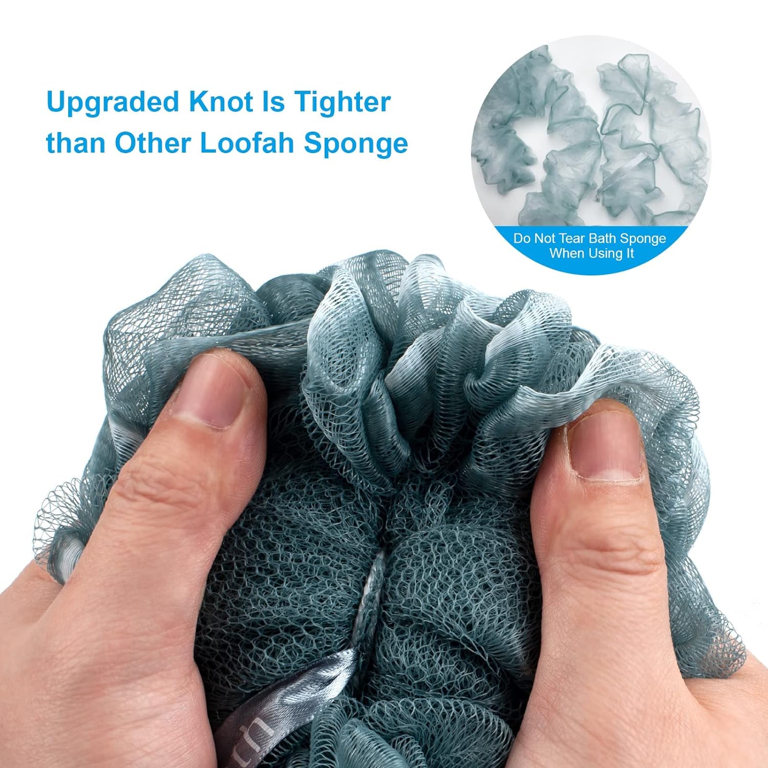 AmazerBath Shower Sponge Loofah Back Scrubber, PE Soft Mesh Loofah Body Scrubber with Long Wooden Handle, Bath Sponge for Men Women (Pink)