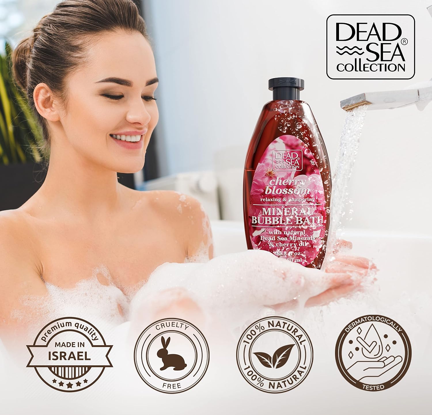 Dead Sea Collection Bubble Bath for Women and Men - with Coconut Oil and Natural Minerals - Nourishing and Moisturizing Skin - Pack of 2 (67.6 fl.oz)