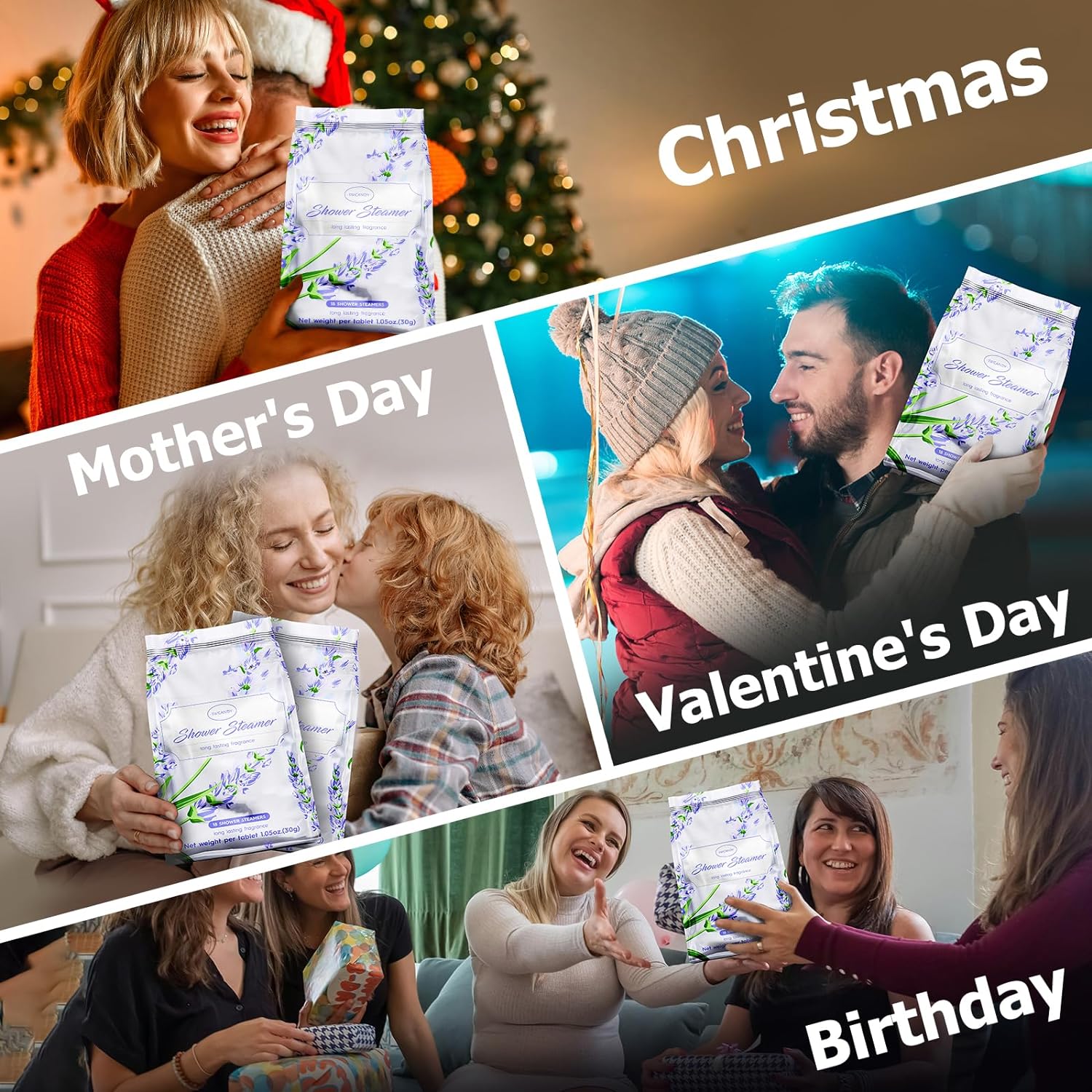 SWCANDY Shower Steamers Aromatherapy, 18 PCS Eucalyptus for Shower Christmas Stocking Stuffers for Women, Self Care & Spa Gifts with Lavender Natural Essential Oils