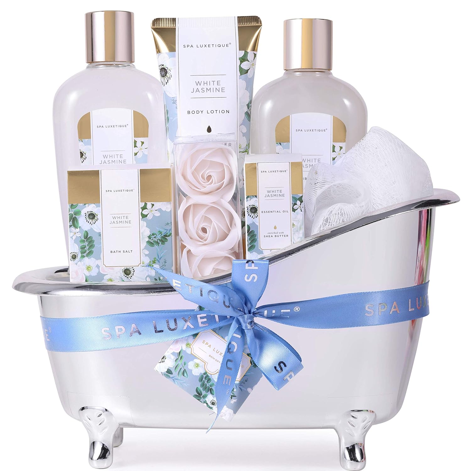 Spa Luxetique Spa Gift Baskets for Women - 8pcs Yellow Gifts for Women, Womens Gifts Includes Body Lotion, Bubble Bath, Bath Sets for Women Gift, Valentines Day Gifts for Her