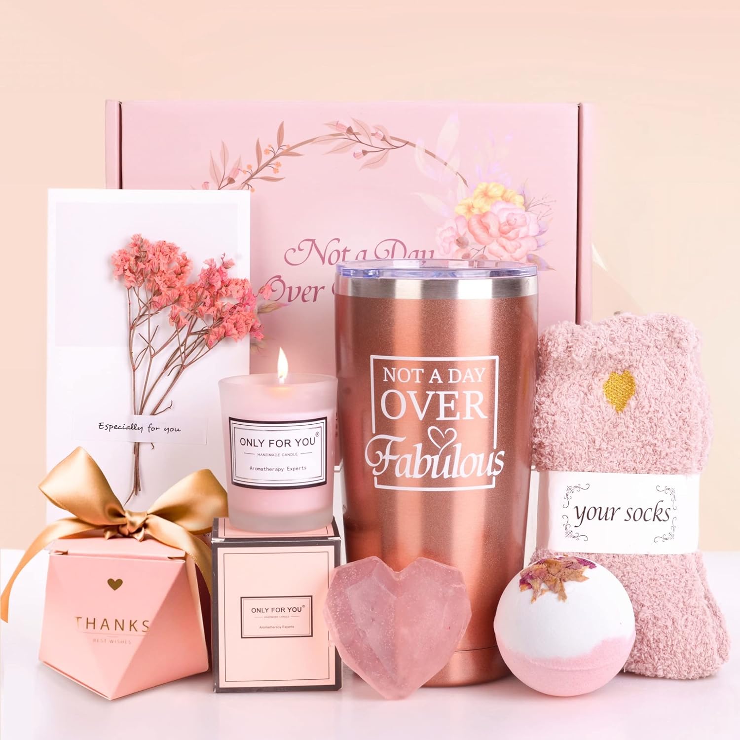 JUPOZOP Gifts for Women,Birthday Gifts for Women self Care Relaxing Spa Gift Baskets for Women Gifts for Mom, Wife, Sisters, Best Friends Unique Wine Tumbler Gifts