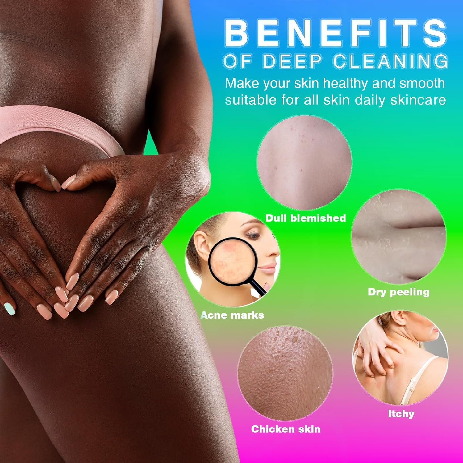 UJFQBH 3 Pieces African Bath Sponge African Net Long Net Bath Sponge Exfoliating Shower Body Scrubber Back Scrubber Skin Smoother,Great for Daily Use (Pink,Yellow,Purple)