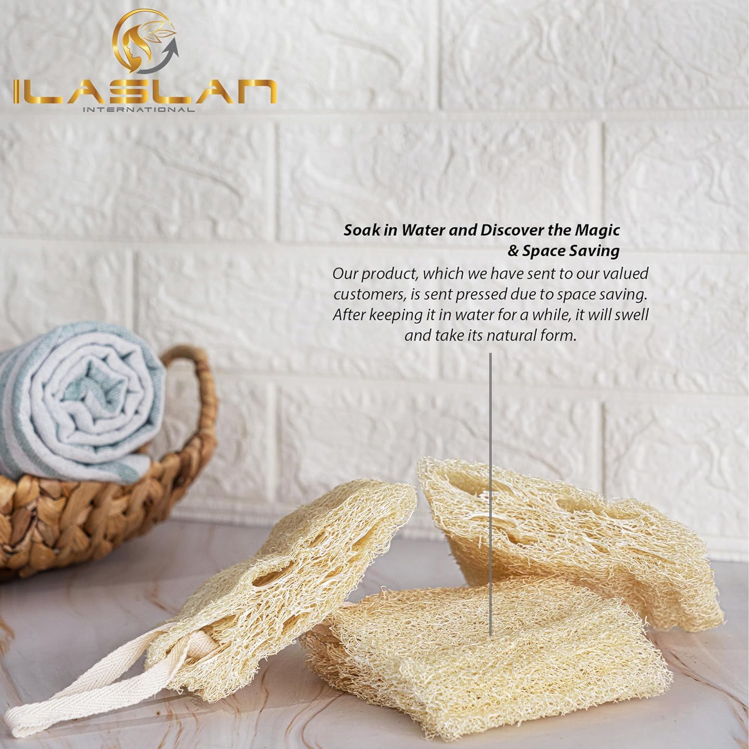 Natural Loofah Body Scrubber Sponge | Exfoliating Bath Sponge for Men and Women | Spa Quality, Exfoliator Deep Cleaning, 3 Count (1 Pack)