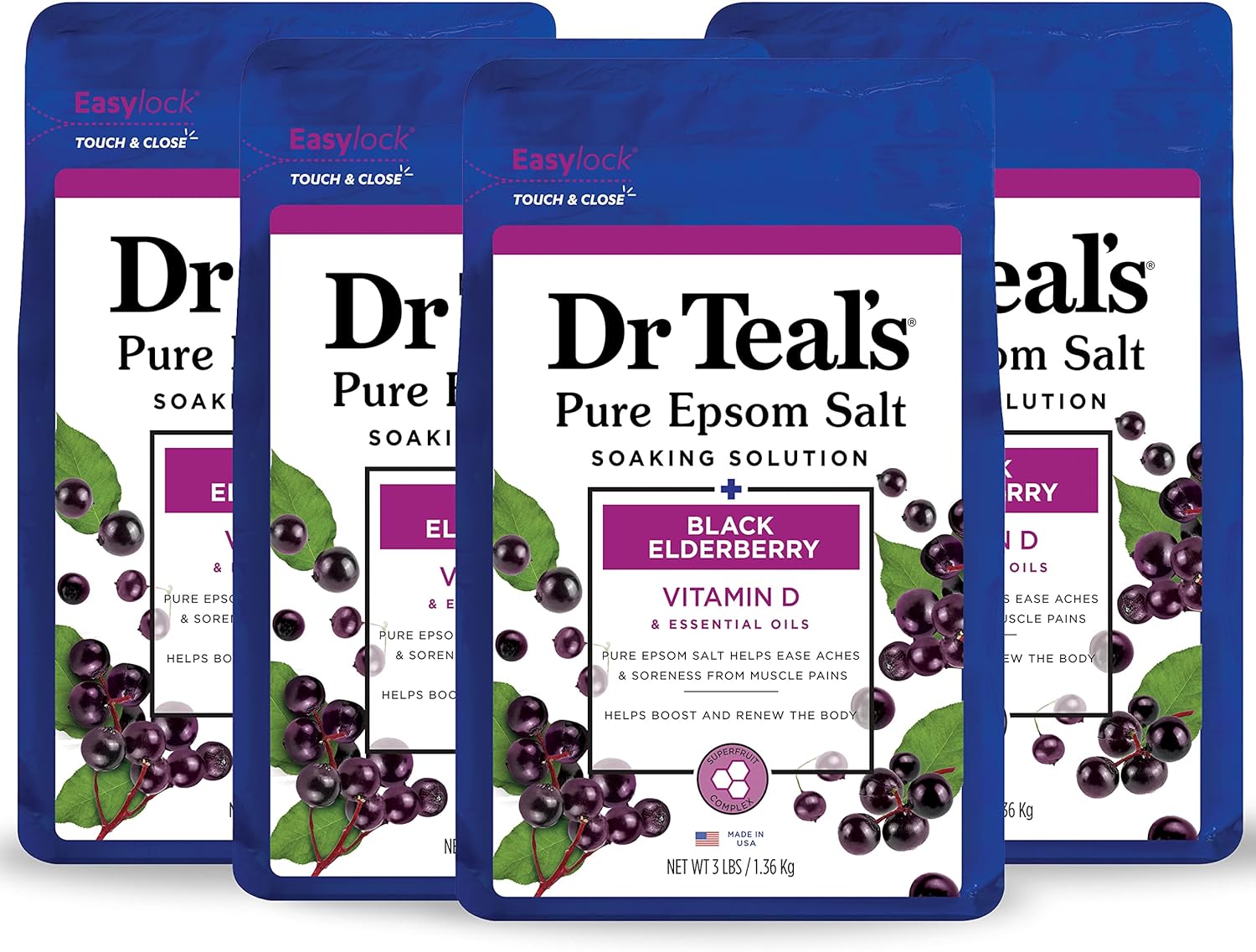 Dr Teal's Epsom Salt Soaking Solution, Soothe & Sleep, Lavender, 3lbs (Packaging May Vary)