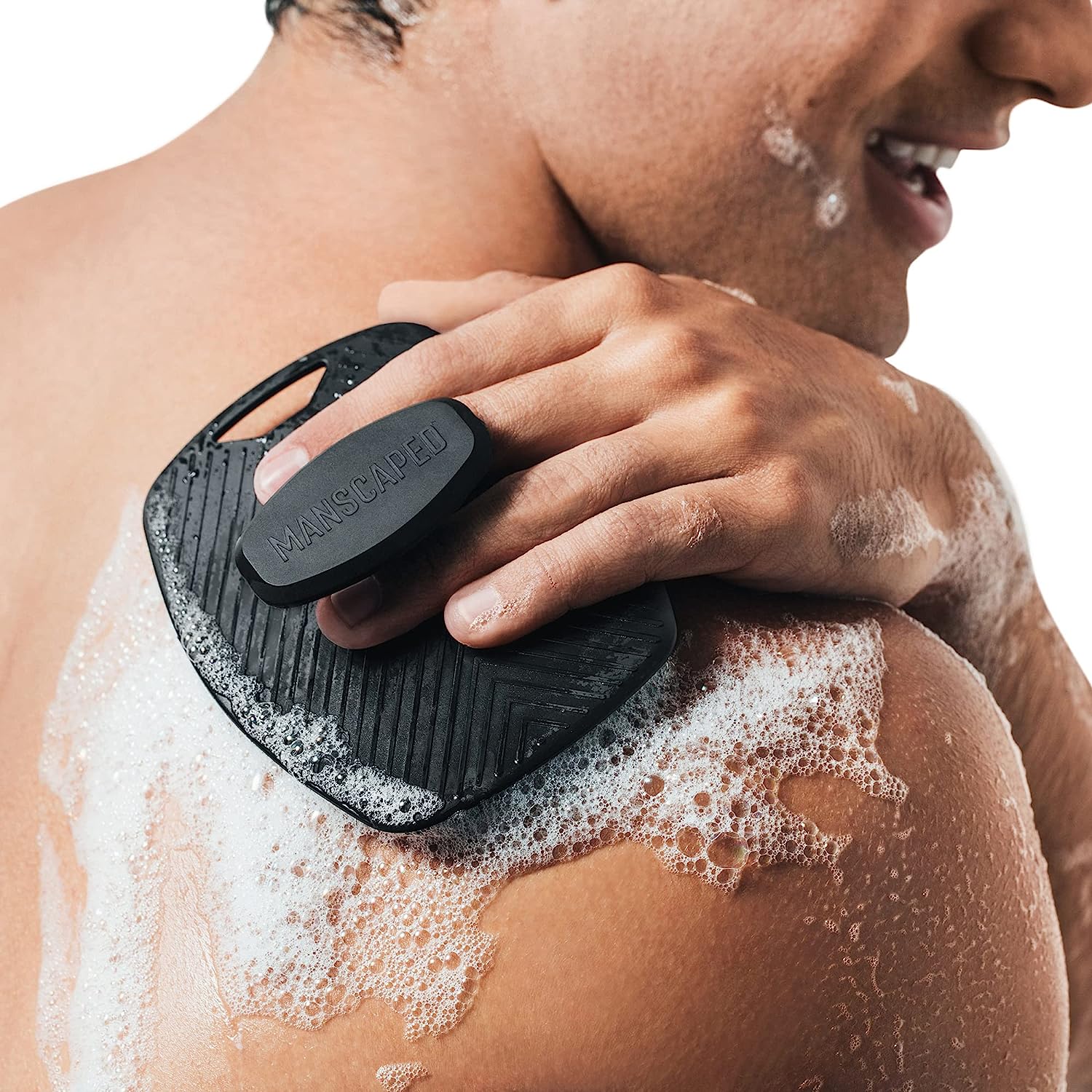 MANSCAPED® The Body Buffer Premium Silicone Scrubber for Nourishing, Cleaning & Exfoliating Your Skin - Lather Boosting Bristles with Ergonomic No-Slip Handle, Long-Lasting & Easy to Clean (1-Pack)