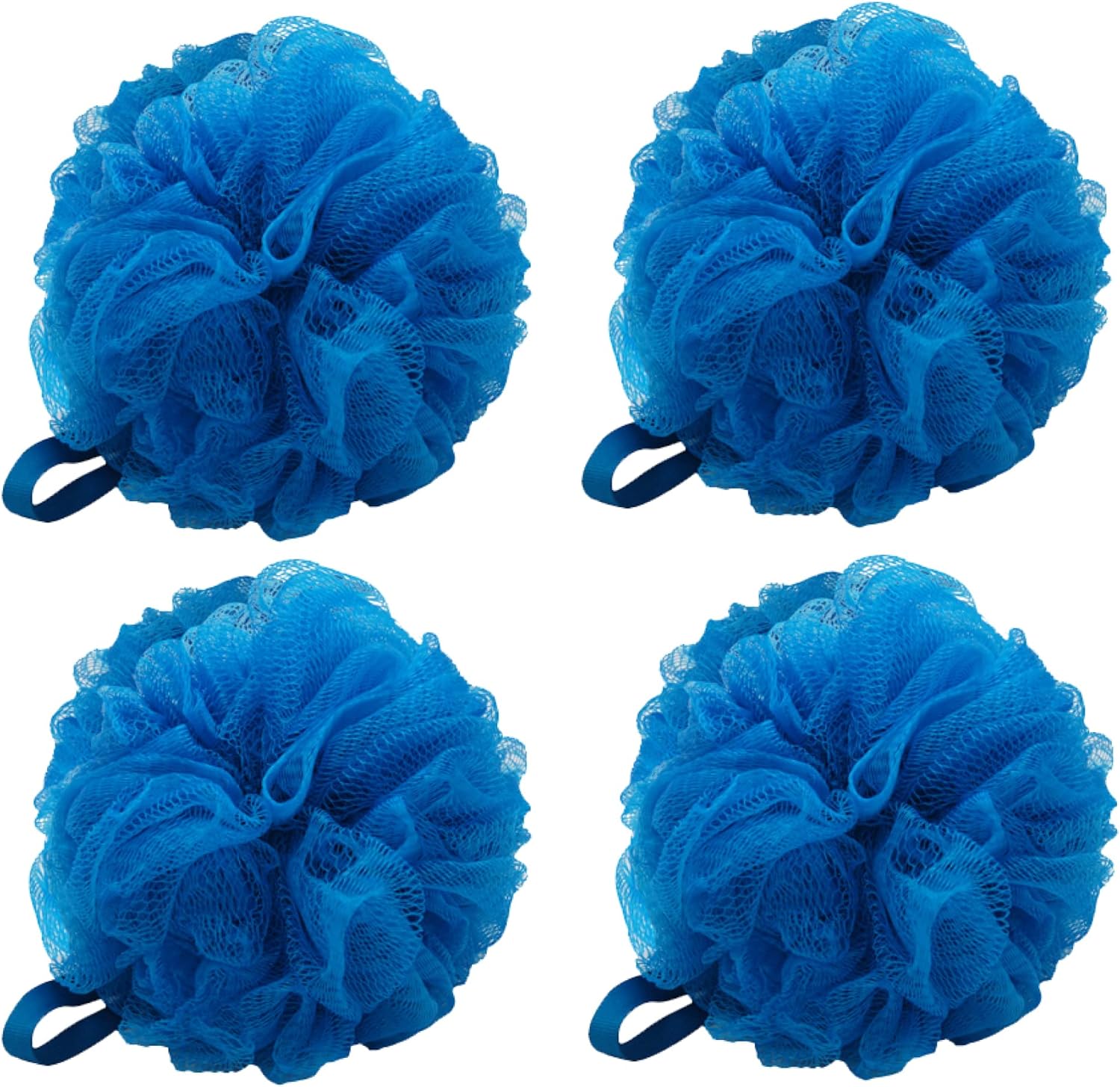 Aquasentials Mesh Pouf Bath Sponge (4 Pack) (Multi-Color)