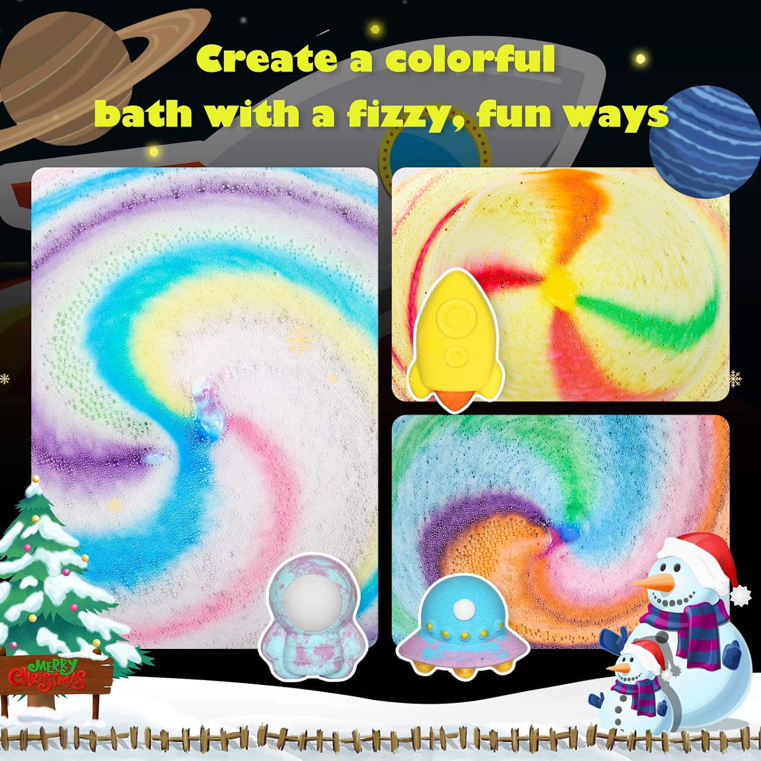 Aofmee Bath Bombs for Kids, Handmade Natural Bath Bombs with Surprise Inside, Shea Cocoa Butter Moisturize, Spa Fizzies Bath Bomb Kit, Birthday Christmas Holiday Gifts for Women, Girls, Boys