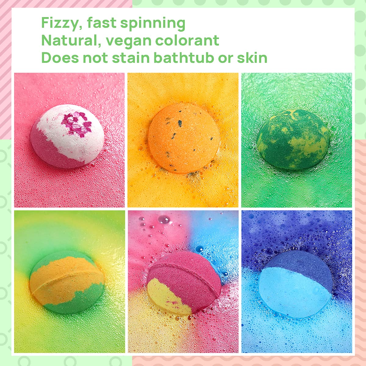 Lagunamoon Bath Bombs Gift Set, 6 Piece XXL Handmade Fizzy Shower Bombs with Essential Oils, Coconut Oil to Moisturize Dry Skin - Relaxing Spa Day for Women, Men, Kids - Birthday, Anniversary