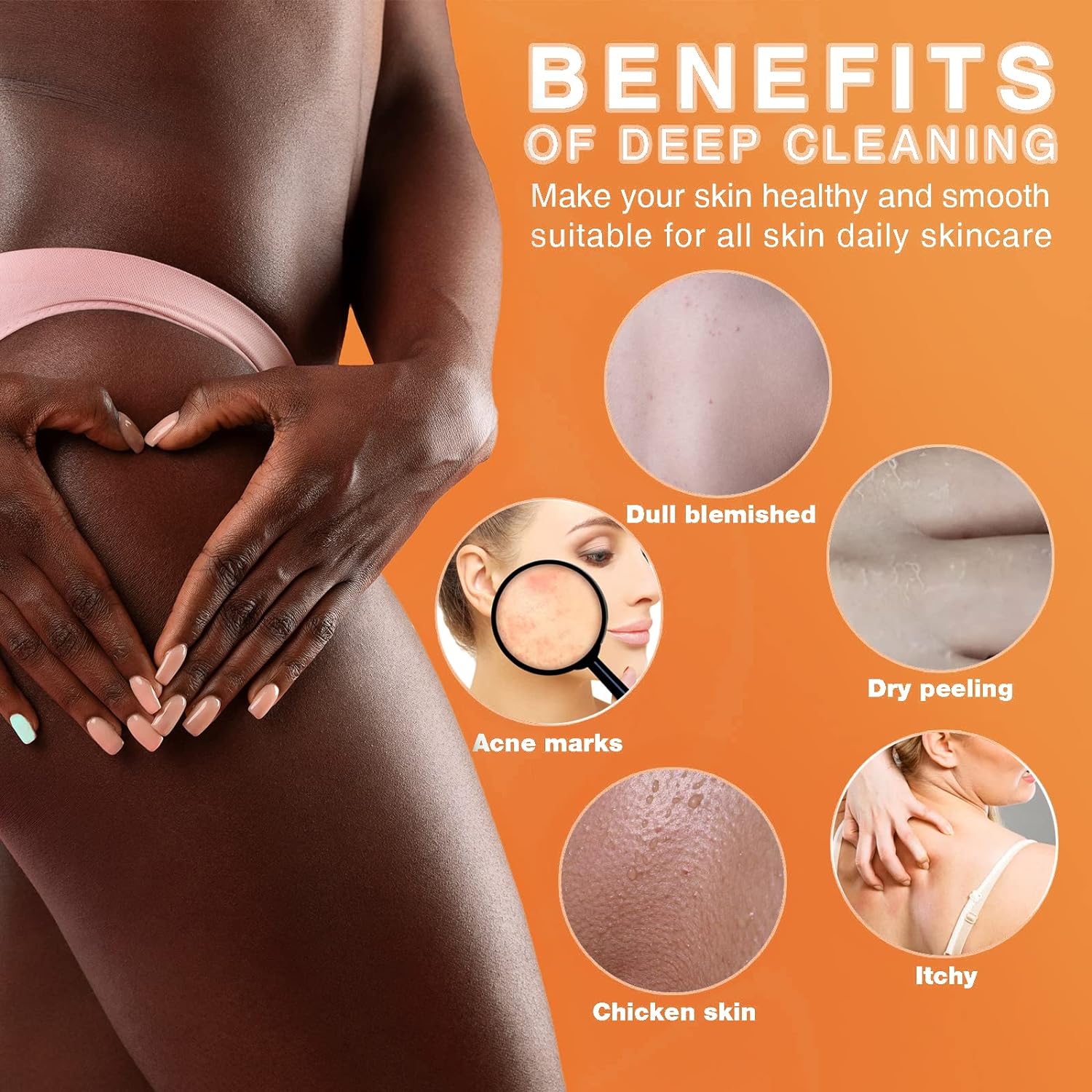 UJFQBH 3 Pieces African Bath Sponge African Net Long Net Bath Sponge Exfoliating Shower Body Scrubber Back Scrubber Skin Smoother,Great for Daily Use (Pink,Yellow,Purple)