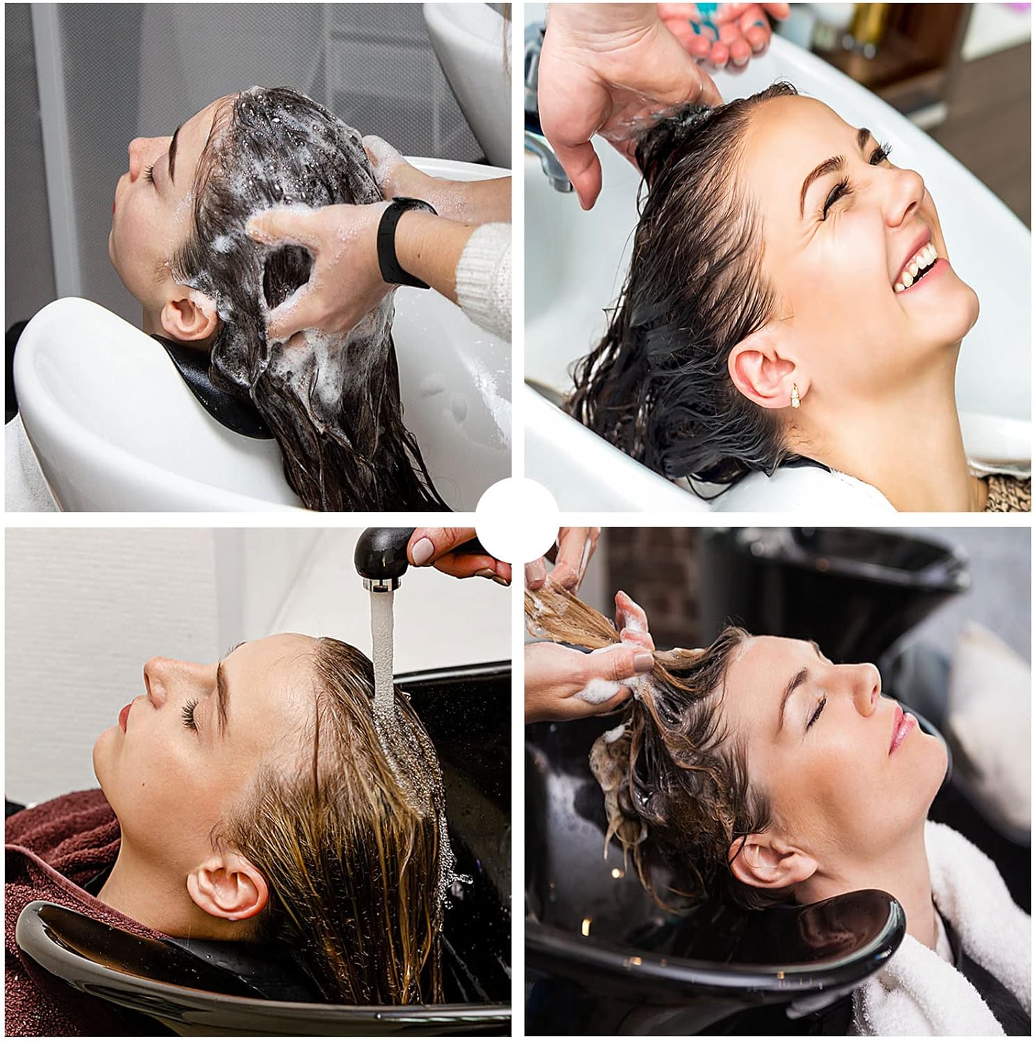 Noverlife Soft Silicone Shampoo Bowl Neck Rest, Non-Slip Shampoo Bowl Neck Pillow, Salon Sink Neck Cushion with Suction Cups, Salon Silicone Hair Washing Neck Pillow for Salon Hair Spa Washing Basin