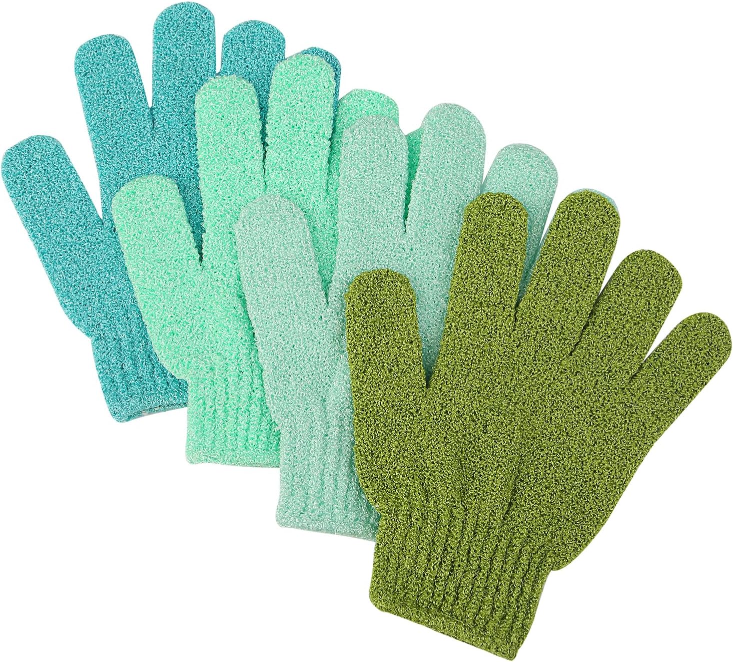 Slick- Exfoliating Gloves, 4 Pcs, Skin Exfoliator for Body, Shower Gloves, Scrub Gloves Exfoliating, Exfoliating Body Scrub Gloves, Loofah Glove, Exfoliation Mitt, Bath Gloves