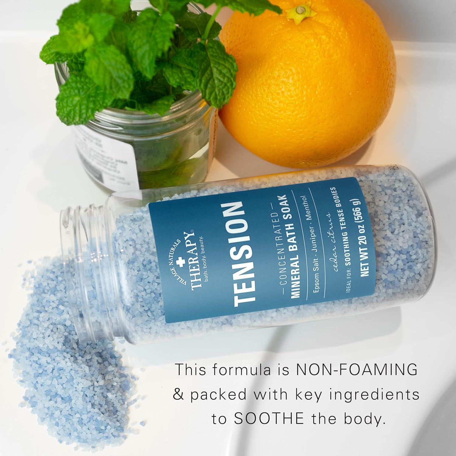 Village Naturals Therapy, Mineral Bath Soak, Aches & Pains Tension Relief, 20 Oz, Pack of 3