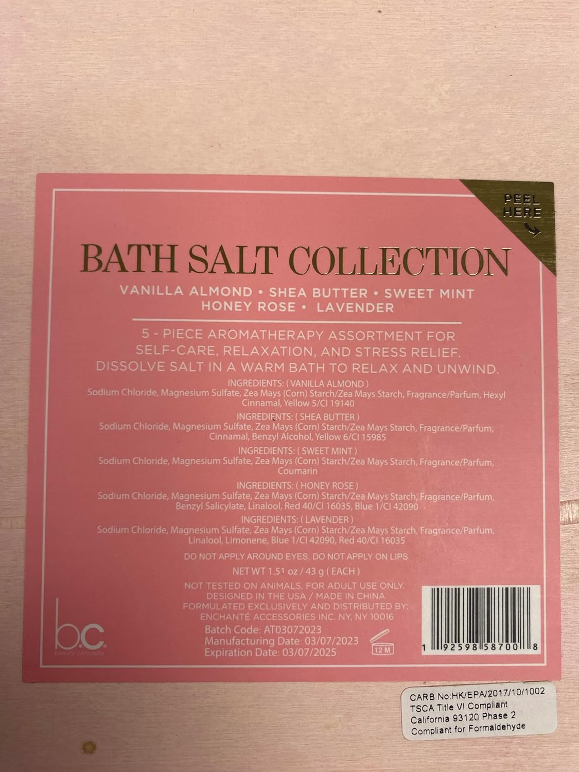 B.C. Beauty Concepts Aromatherapy Bath Salts- 5 Pack Epsom Salts for Soaking, Relaxing Bath Spa Set (Floral)