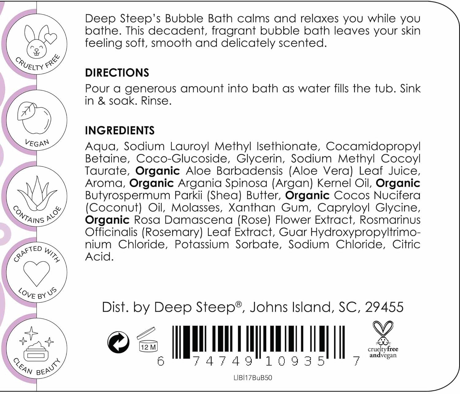 Deep Steep Bubble Bath, 17 Ounce (Pack of 2) (Vanilla Coconut)