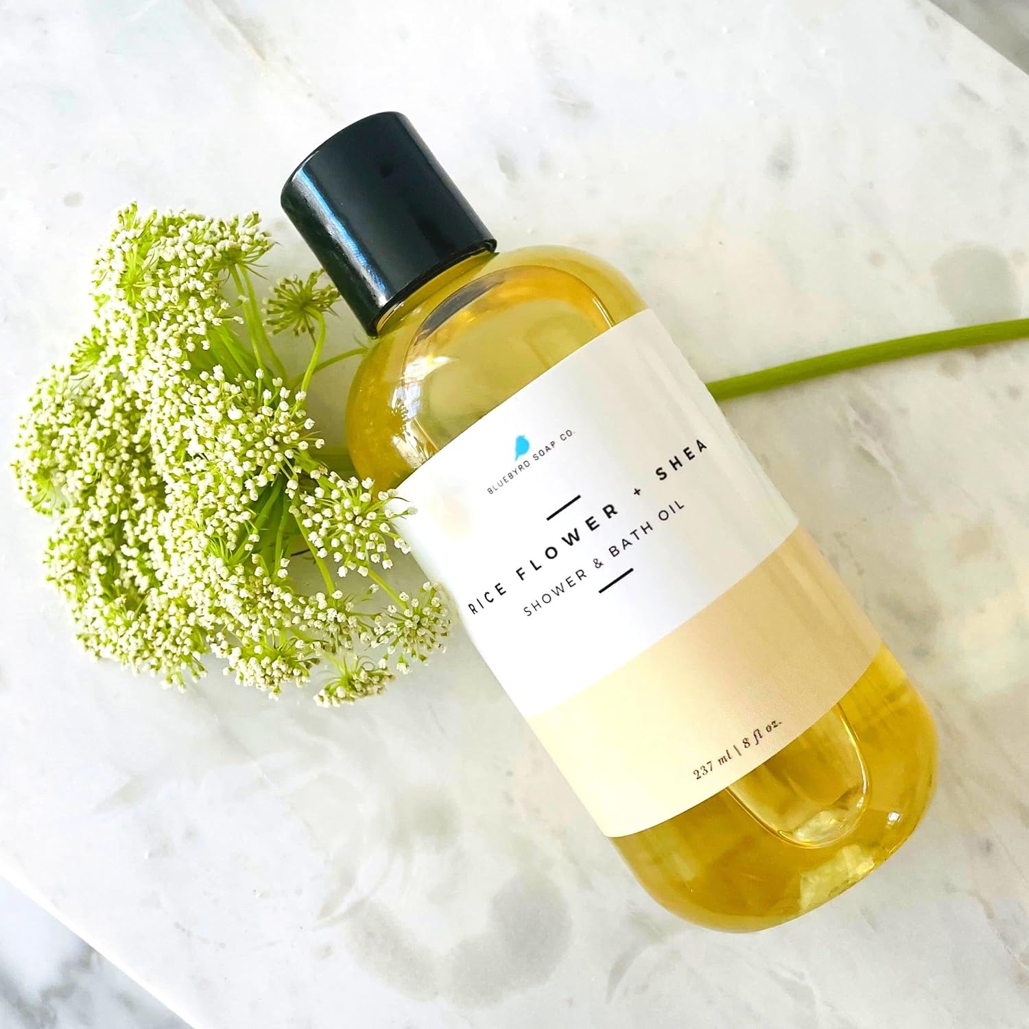 Bluebyrd Soap - White Tea Shower Oil & Bath Oil | Hydrating Plant Based Oils for Bath & Shower | Natural Body Oil Moisturizer | Revitalizing Clean Beauty Bath Oil (White Tea)