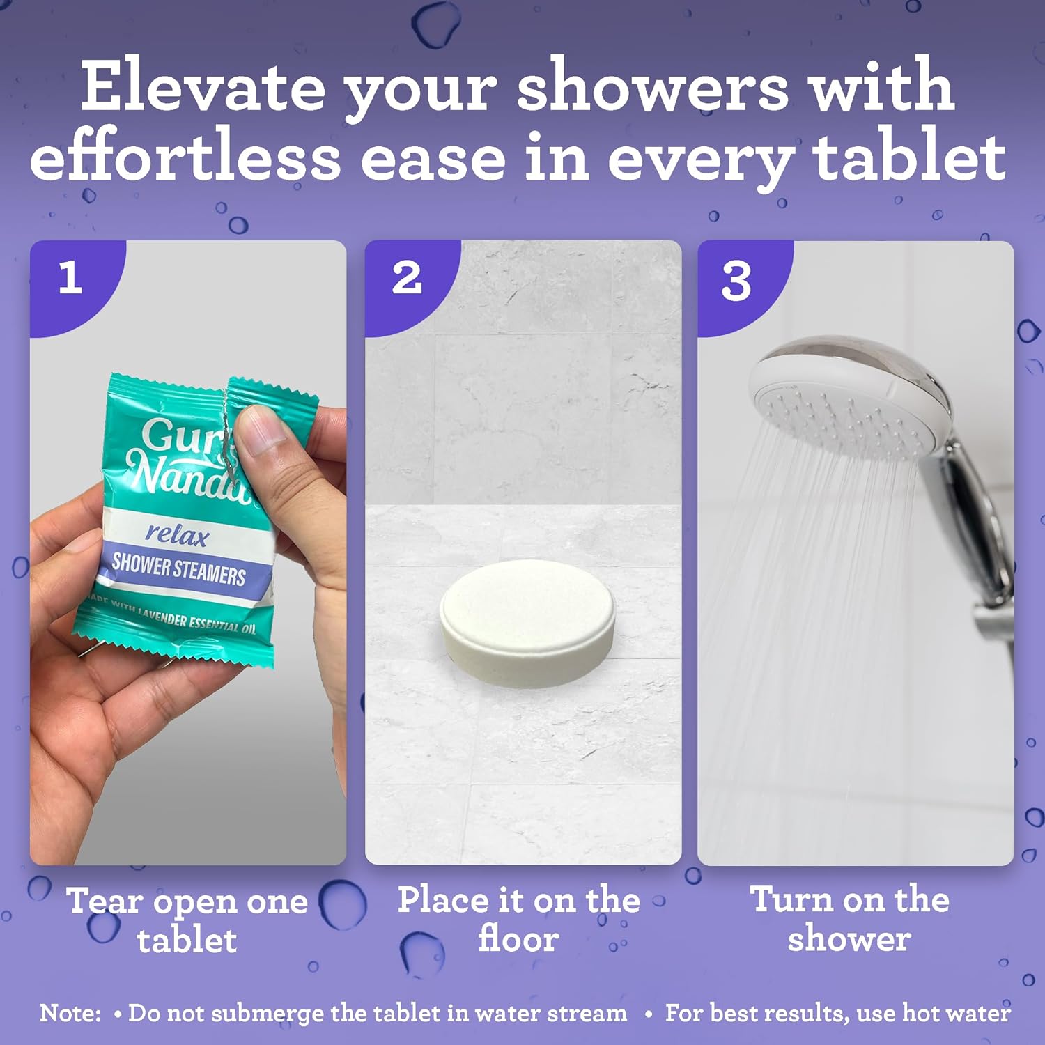 GuruNanda Breathe Shower Steamer Tablets (Pack of 10) - 100% Natural Eucalyptus Essential Oil helps with Congestion and Basil Supports Stress Relief & Mental Clarity - Perfect for Home Spa & Self Care