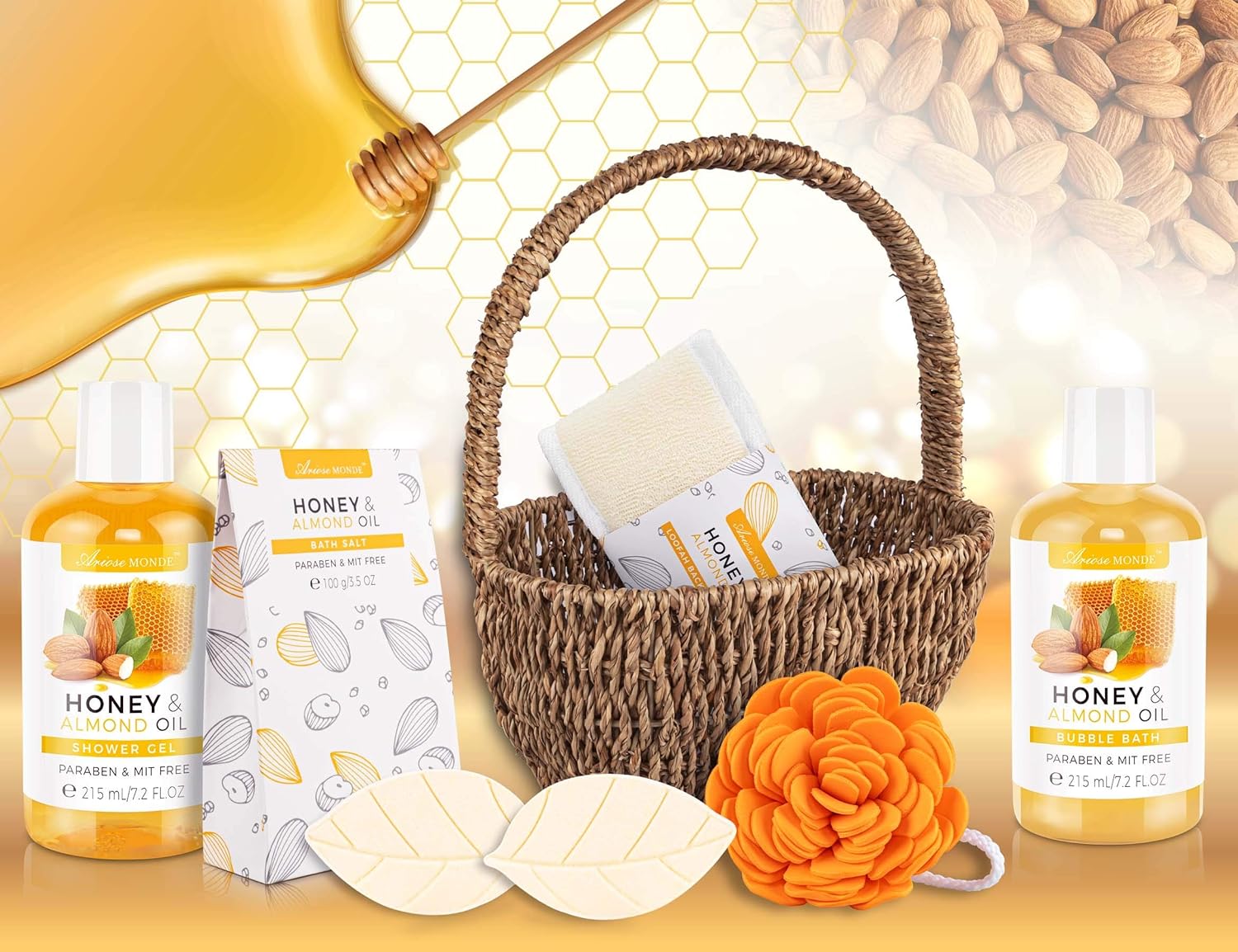 Home Spa Gift Basket, Bath Spa Kit for Women, with Body Lotion, Shower Gel, Bubble Bath, Body Scrub, Bath Salt, Bath Bomb, Bath Gift Set for Mother, Wife Her, with Magnolia and Jasmine Scent